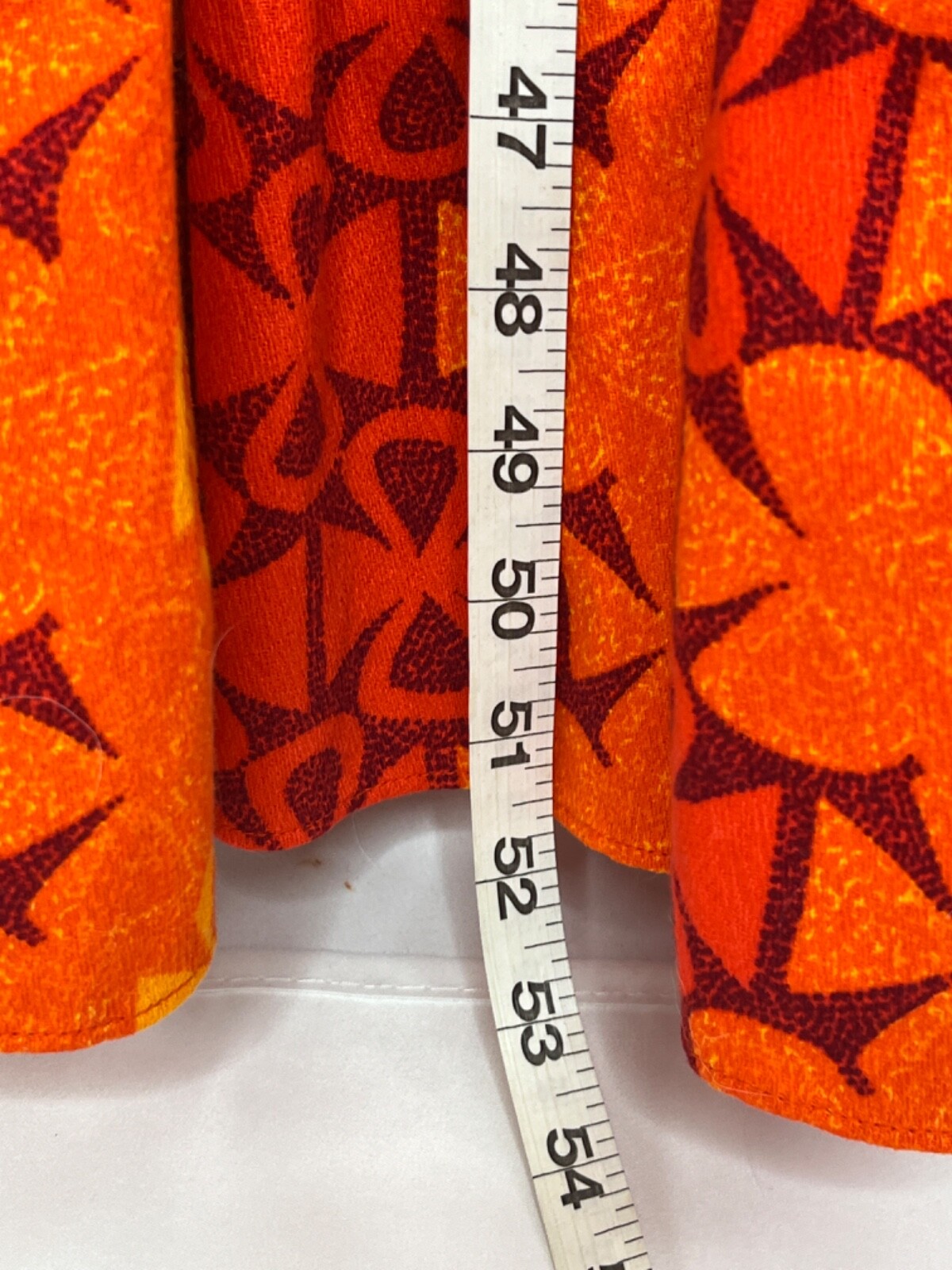 Vtg Retro Mod Hawaiian Tiki Dress Bright Orange Yellow Red Dael’s Honolulu Sz. S