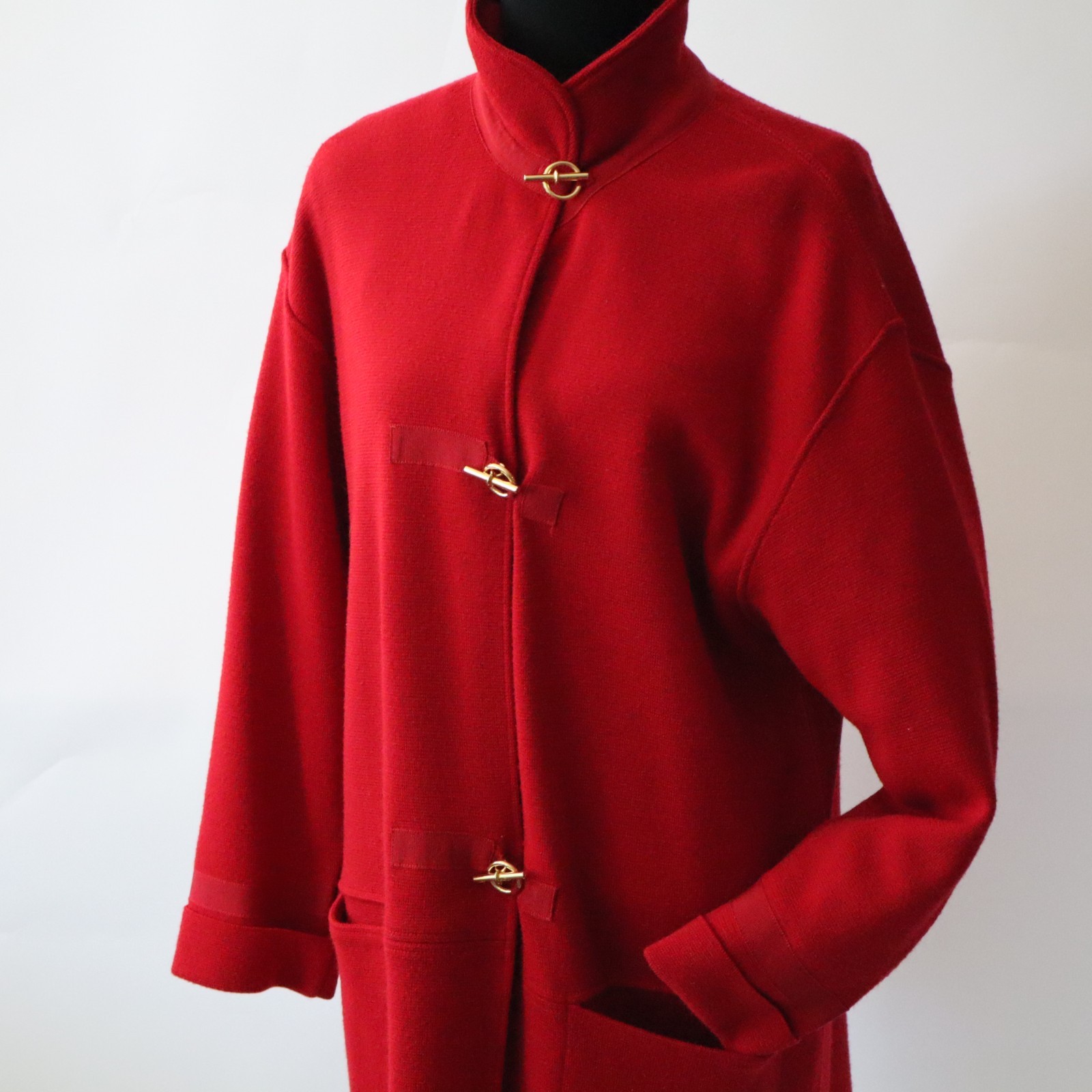 Vintage Royal Mer Bretagne Women’s Sweater Cardigan Merino Wool, Red Sz 40 (10)