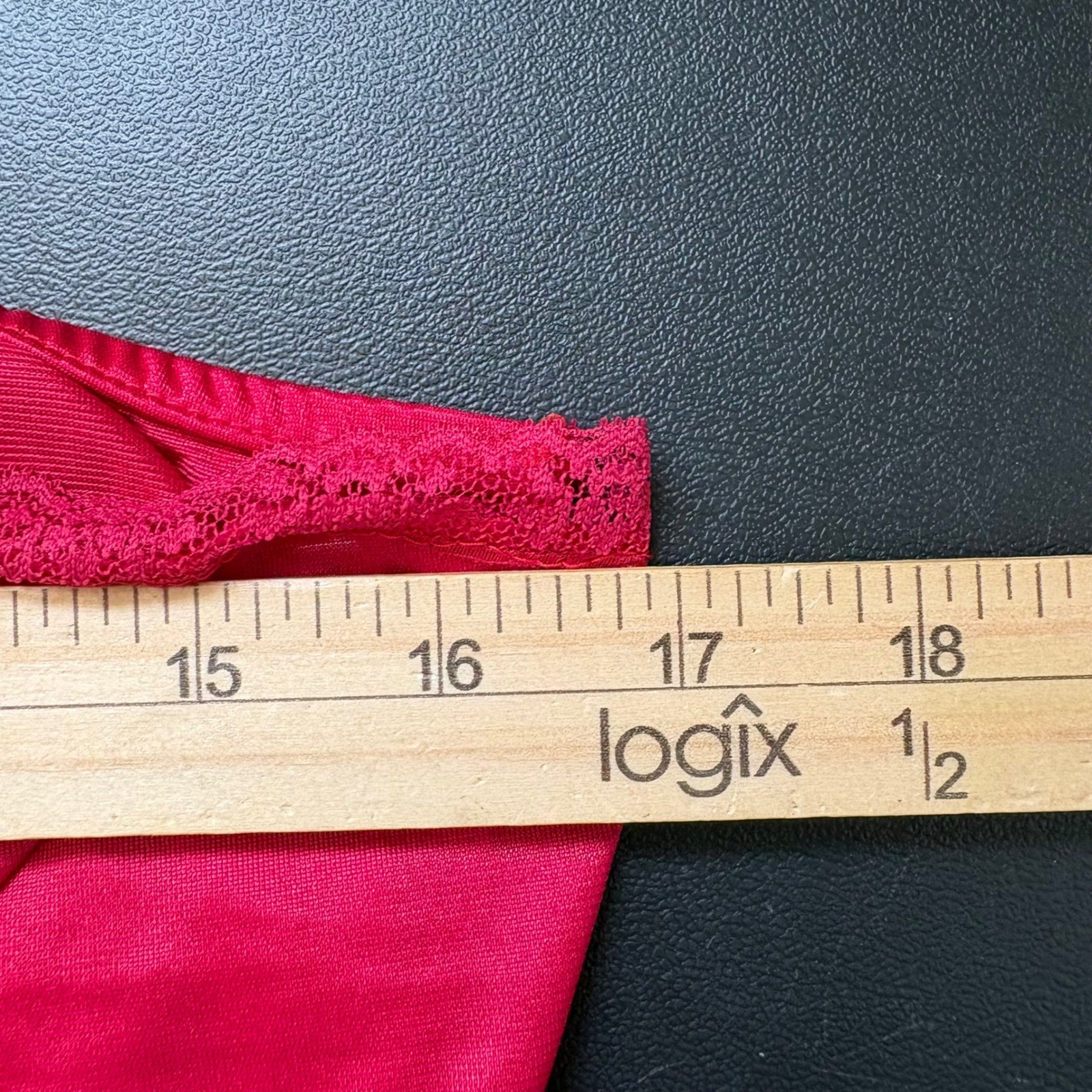 Vintage 90’s Rikki New York Red Lace Trim Ruffle Camisole Top Made in USA Medium