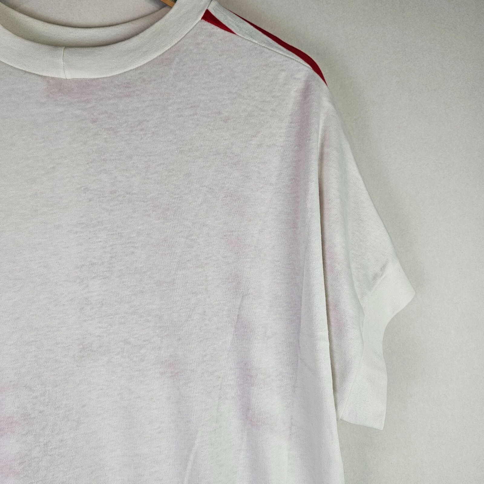 Vintage 1980’s Young Stuff American Made Beachy Red White Stripe Top, Sz XL