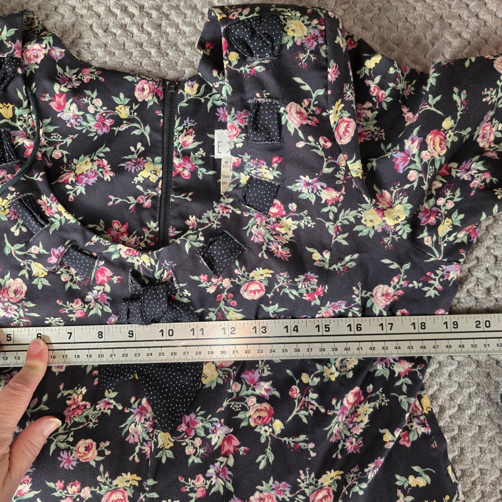 Vtg 90s EXPO Floral Rayon Jumpsuit Made in USA Dark Floral Whimsigoth Size 14
