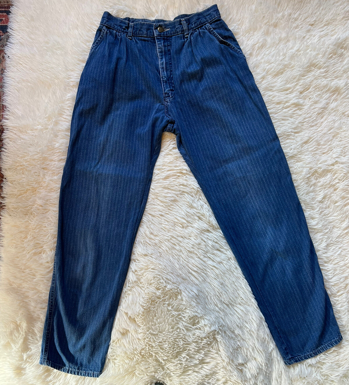 Vintage 70s Lee Jeans Tapered Pin Stripe Talon 42 Zipper