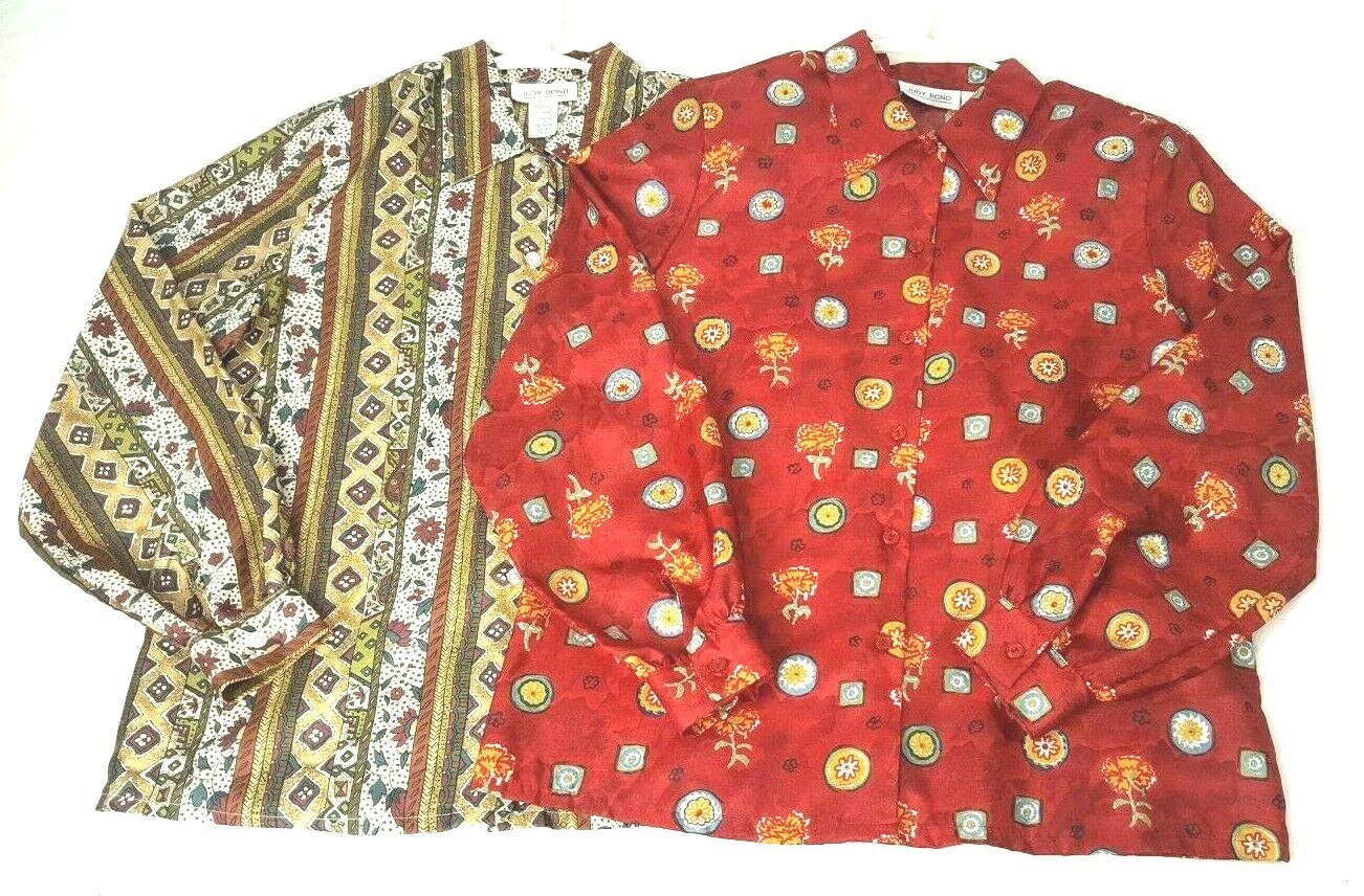 Vintage 70’s Retro Judy Bond Women’s Size 10 Secretary Top Blouse Collar Shirt