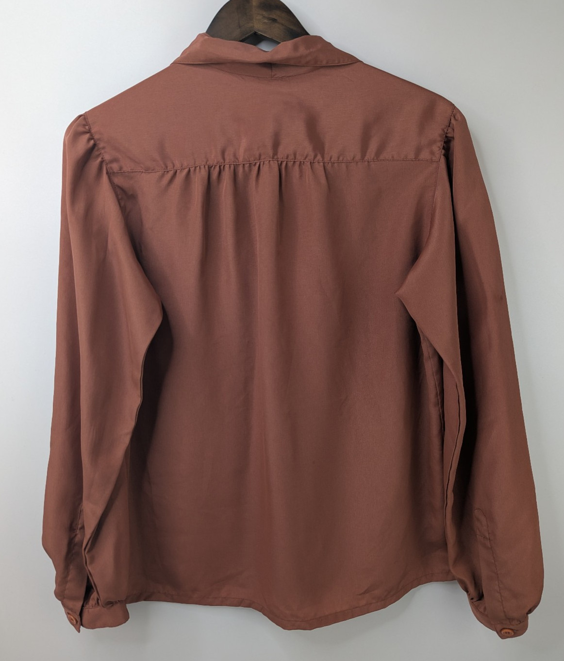 Vintage Regina Portee For Porterhouse Button Down Blouse Rust Size 14 Polyester