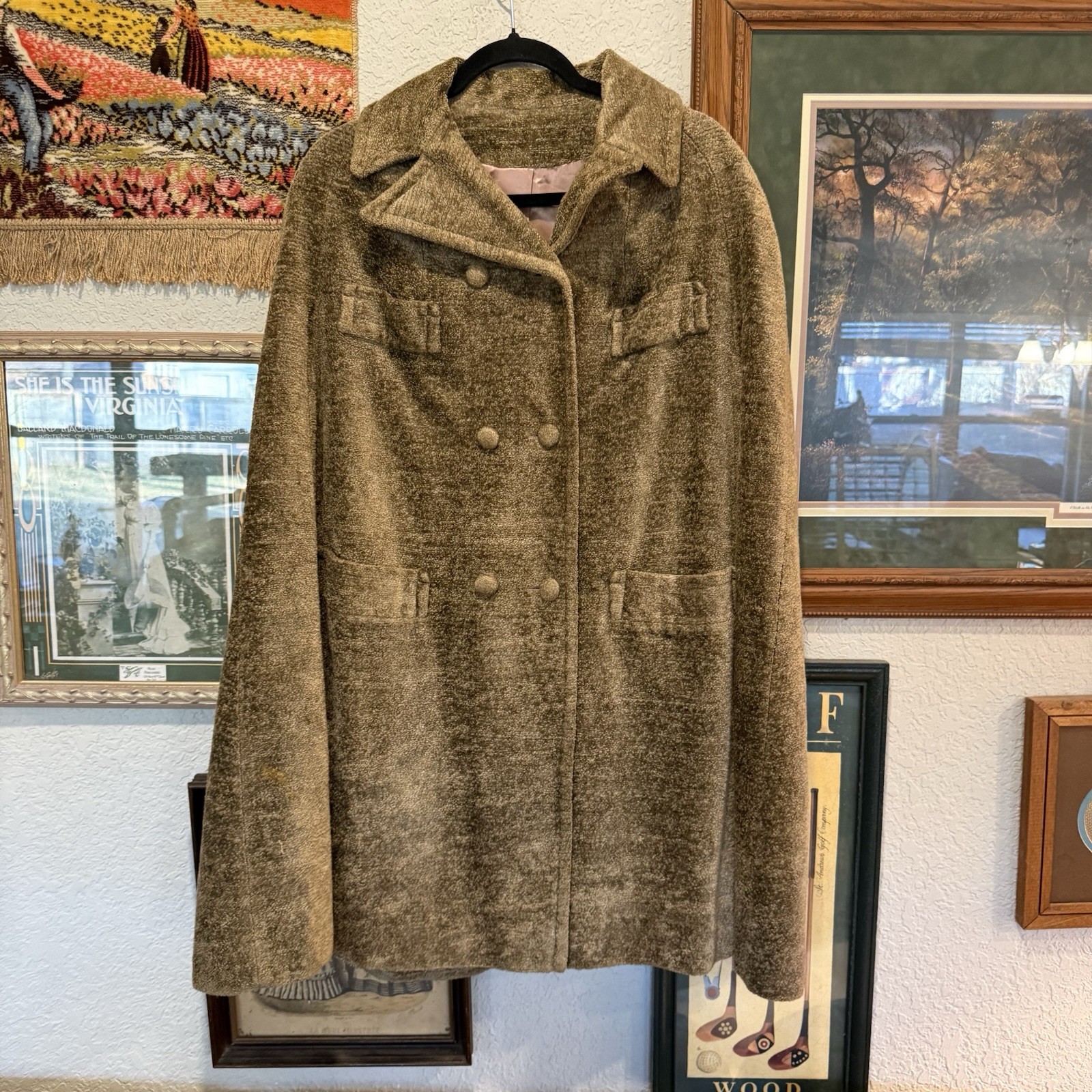 Vintage 70s RARE Union Made Mar Del By Rice Sleeveless Cape Style Jacket Size XL