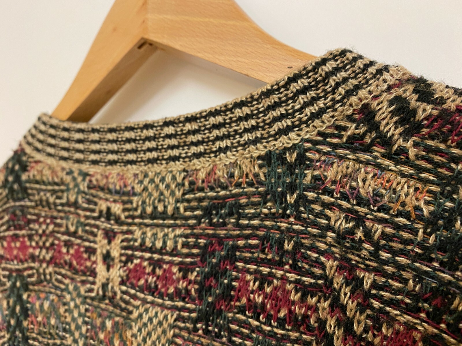 VTG ILGWU Sweater Colorful Coogi Huxtable Blue Green Red Black 50s 60s 70s – XL
