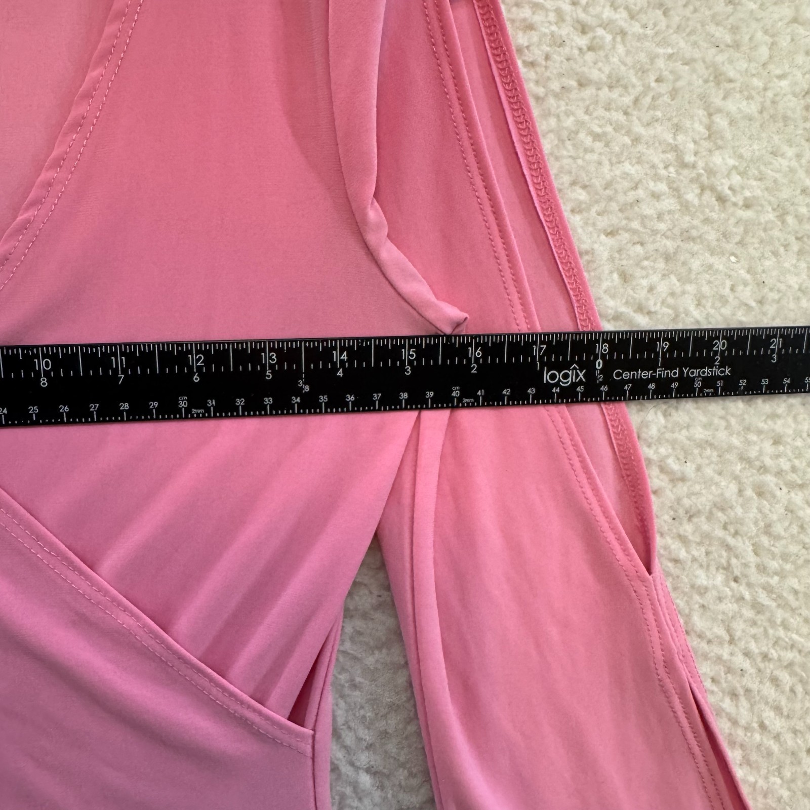 90s Y2K Vintage Pink Top Small Medium Flared Sleeve Slinky Stretch Rave Fairy