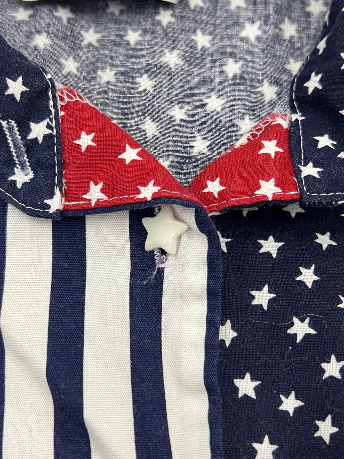 VTG Button Up Womens S American Flag Shirt 80s 90s Patriotic 4th of July USA