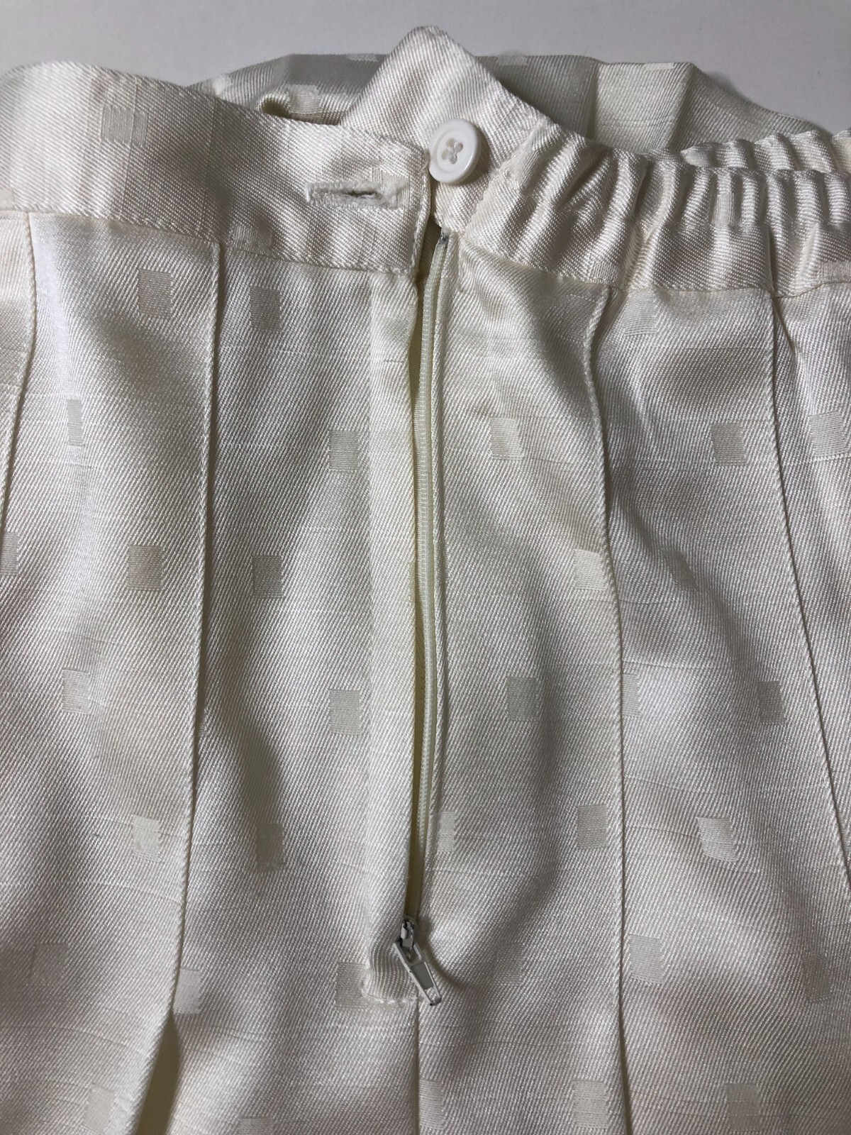 Vintage Chad Stevens Ltd Skirt Suit Ivory Cream Jacquard Mother of Pearl Plus 18