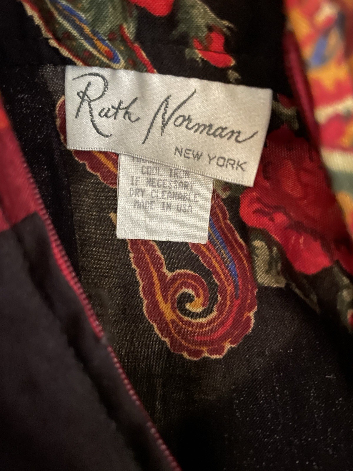 VTG Ruth Norman New York Maxi Caftan Large Paisley Floral Boho Prairie Cottage