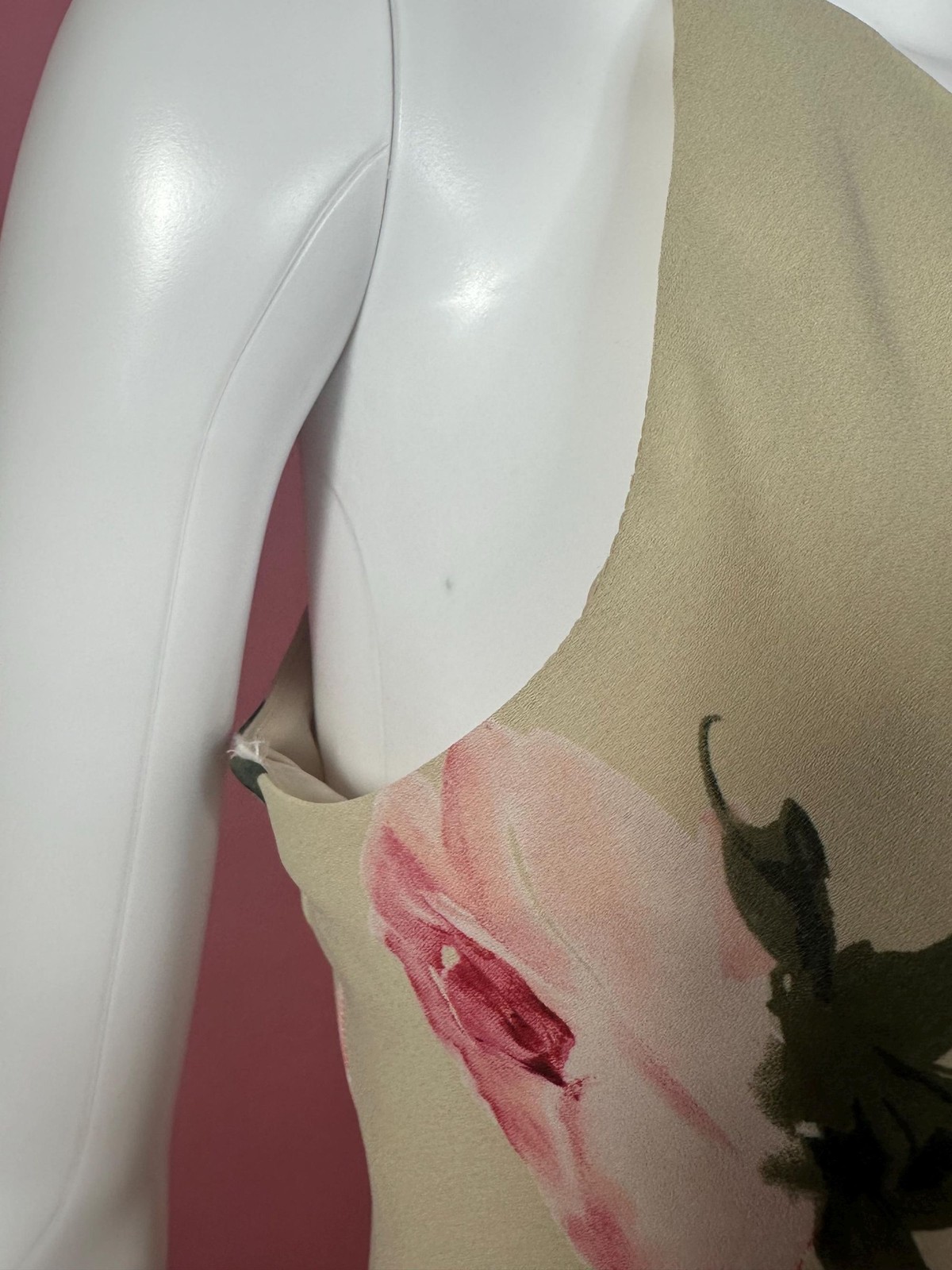 1990s-Y2K HAMPTON NITES ROSE Watercolor Floral Print Maxi Slip Dress. Medium.