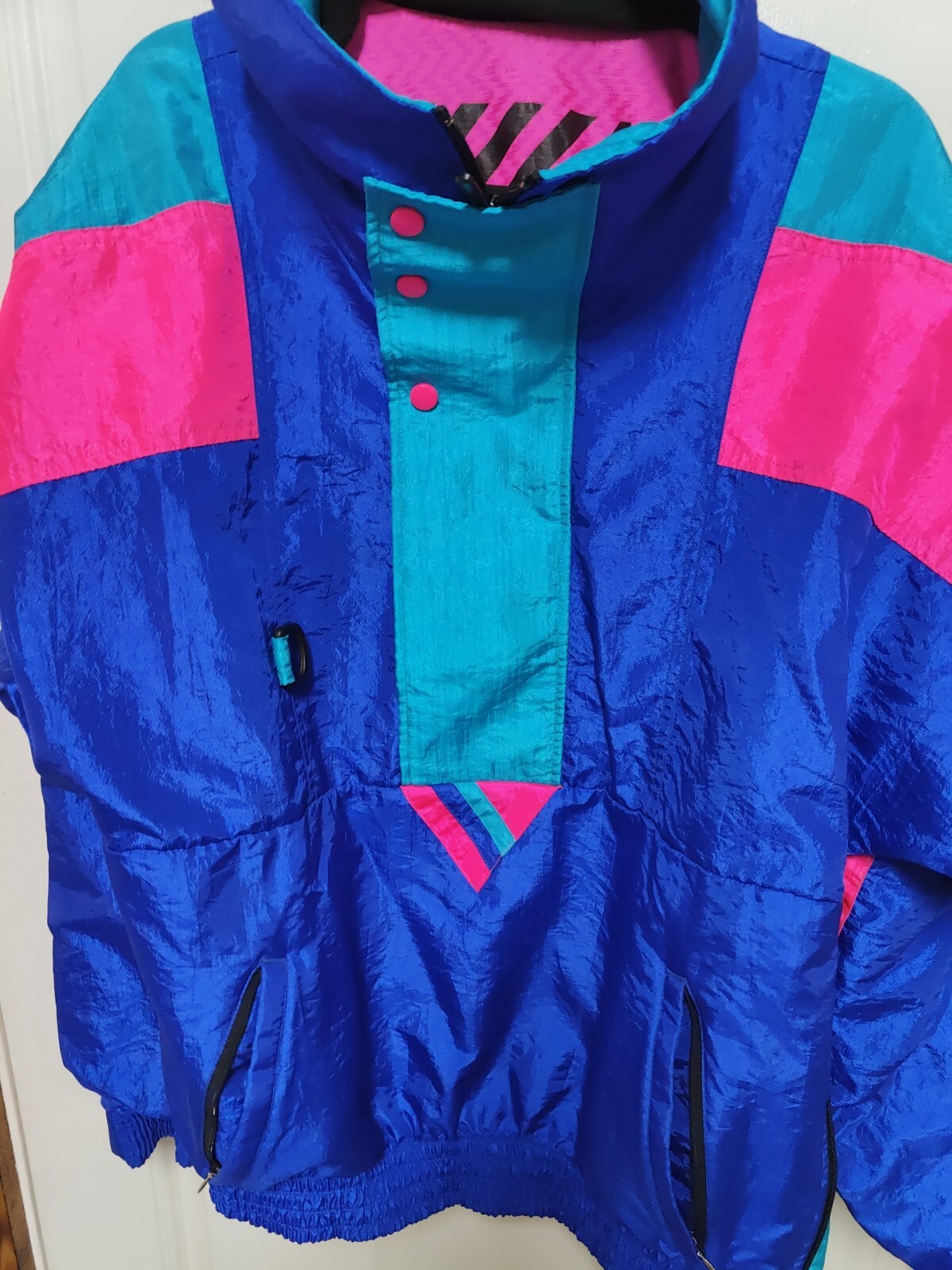VTG Colorblock Windbreaker Pullover Medium SUNBUSTER Jacket Nylon Retro 1980s