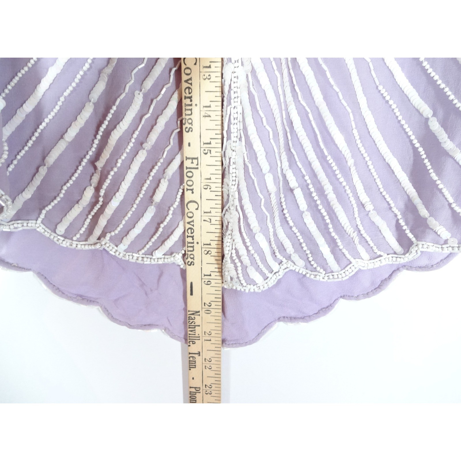 Vintage Neiman Marcus Silk Blouse Womens M Lavender Purple Beaded Sequin Glam