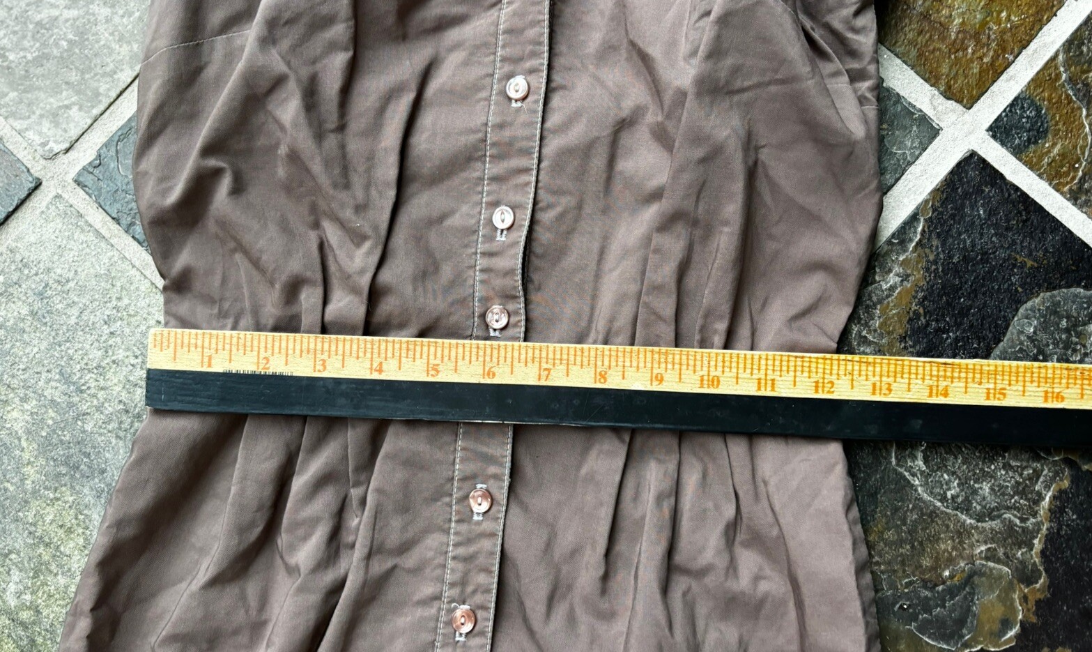1950s Helen Whiting Sheath Dress.small/brown.front Buttons