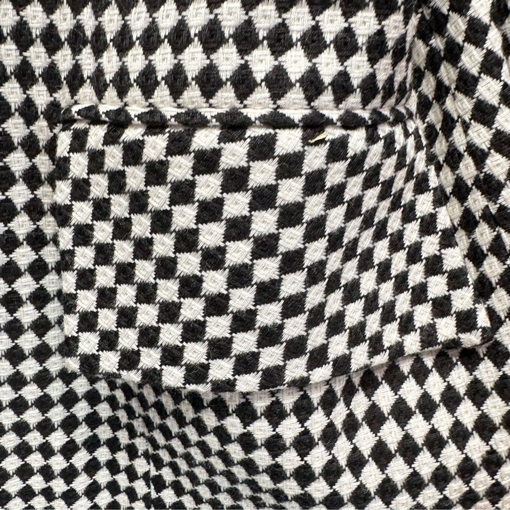 Vintage Black & White Checked Blazer Button Front Notched Collar Morgan Miller