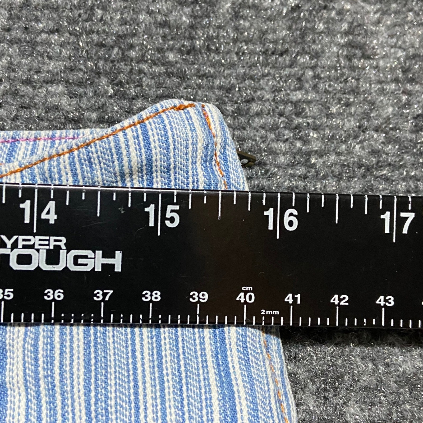 Gasoline Vintage Blue White Striped Flare Bell Bottom Jeans Size 9 Y2K Bratz 90s