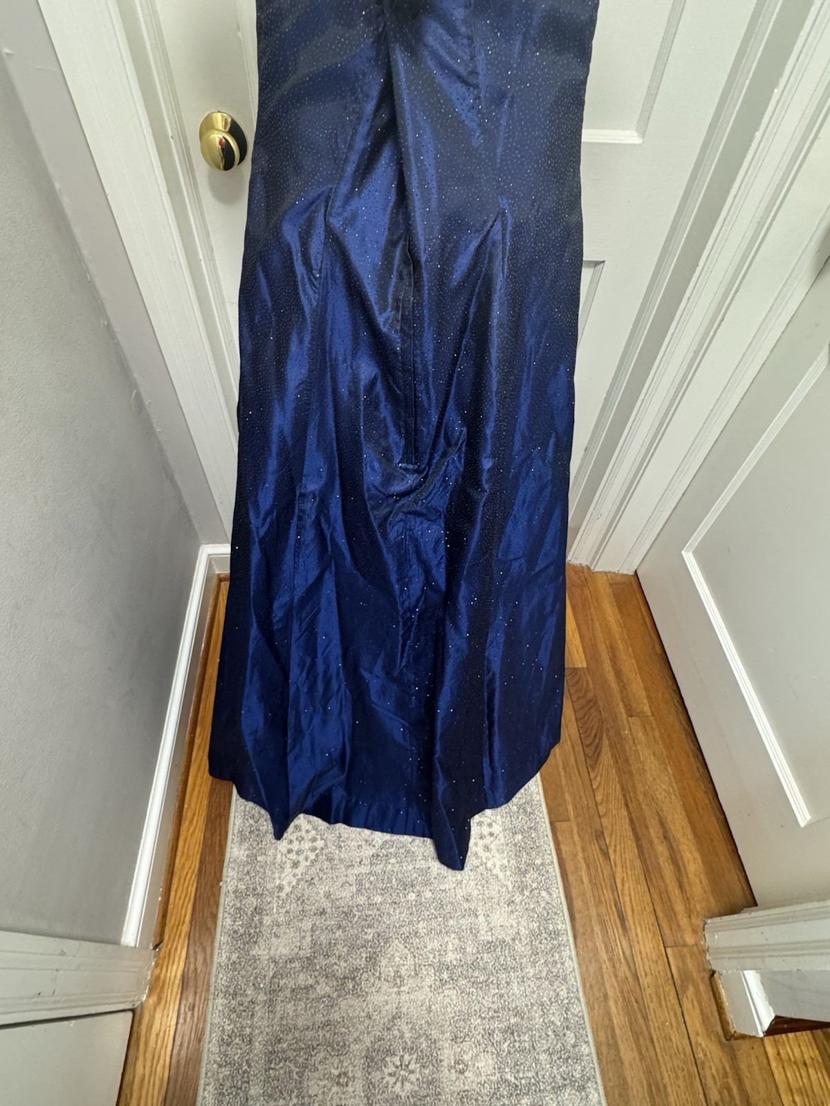 VTG Scott McClintock Blue Sparkle Strapless Gown Dress 12 Midnight Navy Prom