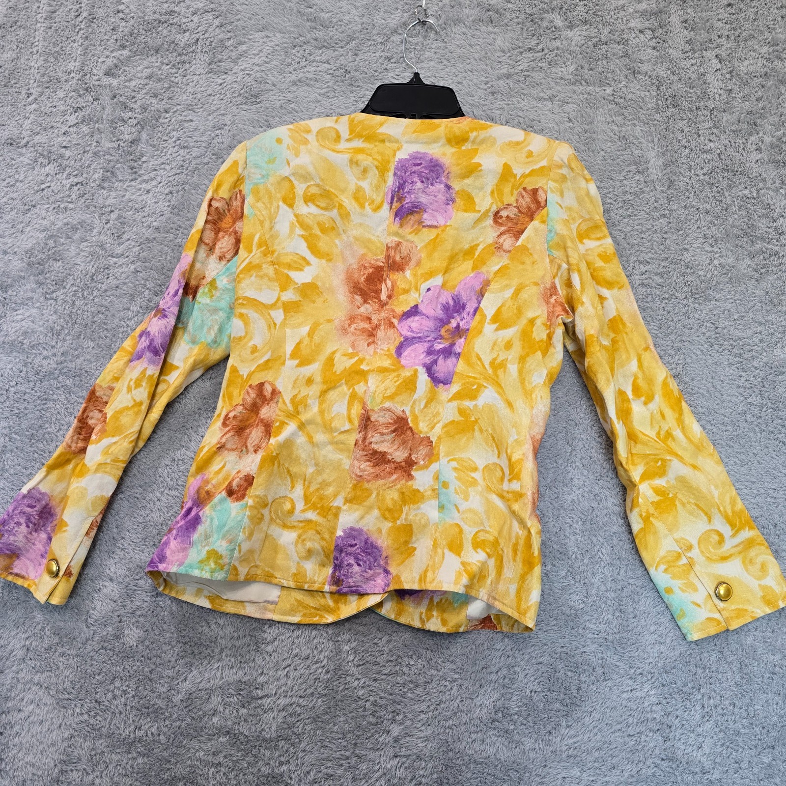 Ungaro Parallele Paris Vintage Blazer Women’s Size 6 Modern 0 or 2 Floral Linen