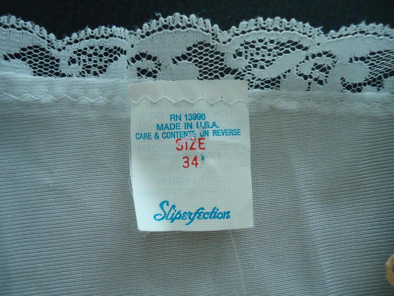 Vtg 60s Alexander Slipperfection Lace Full Slip Ice Blue Nightgown Size-34