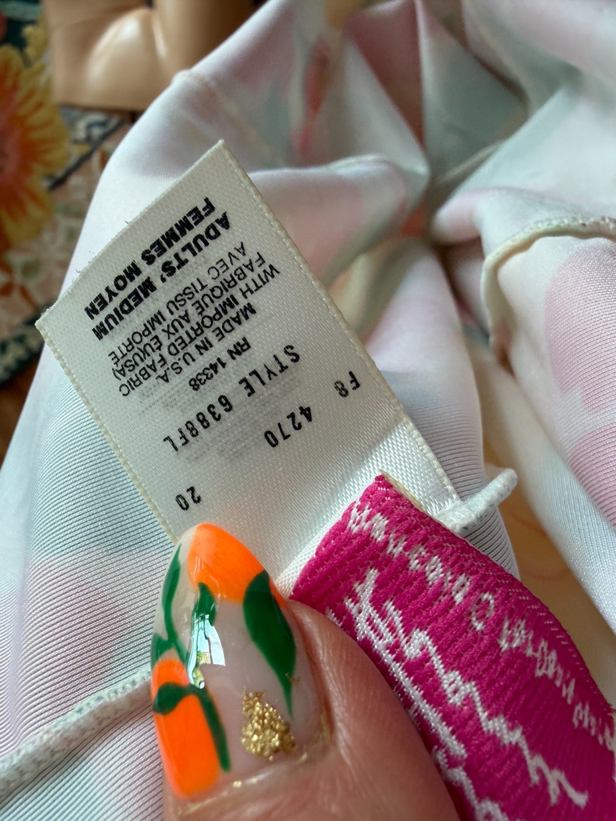 🌸 Vintage 80s Made in USA Floral Pastel Capri Leotard Spandex Jumpsuit M