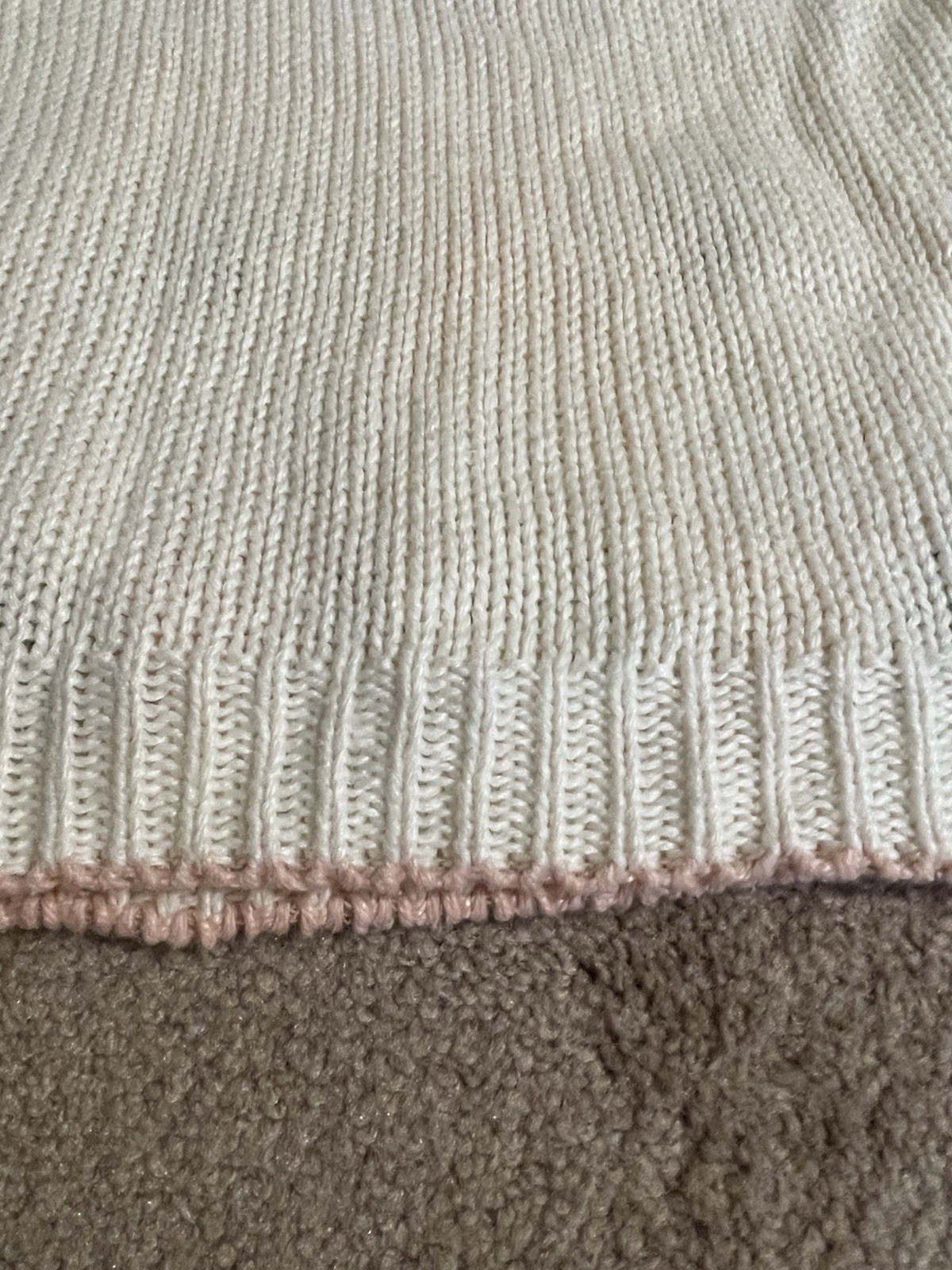 Vintage Huntington Ridge Sweater Womens L Cream Peach Flowers Granny Cottage Fai