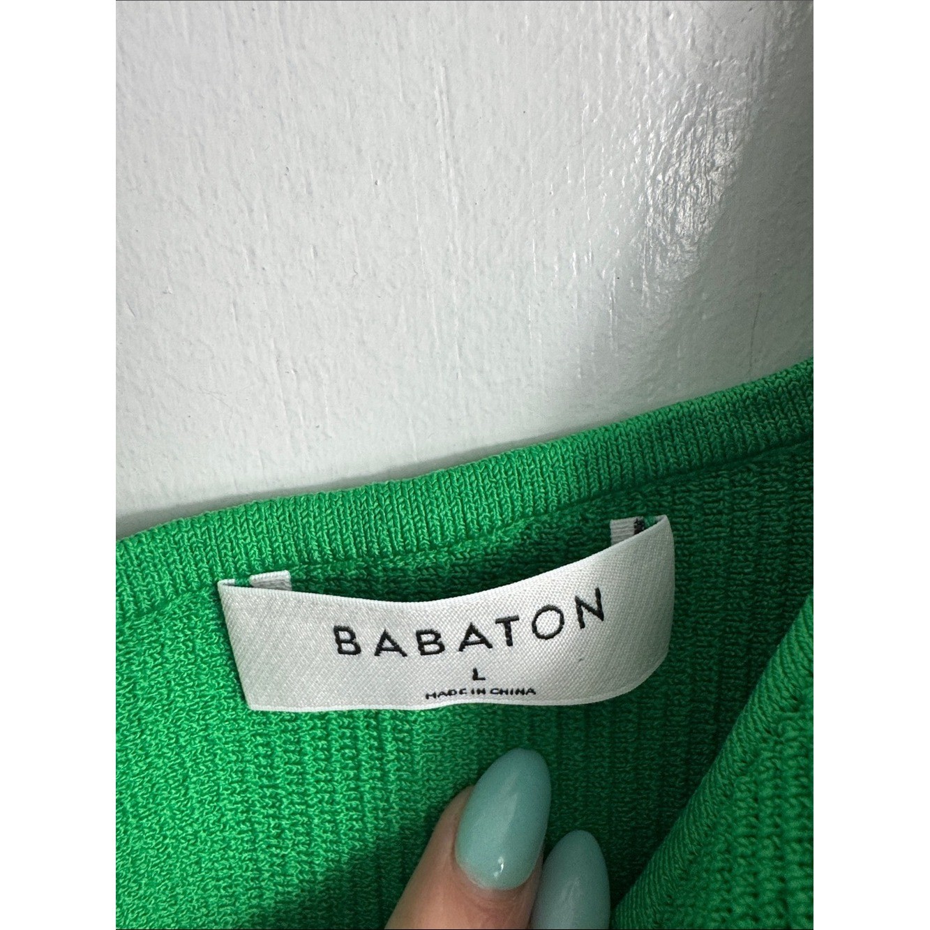 NWOT Aritzia Babaton Sculpt Knit One-Shoulder Dress Green Size Large