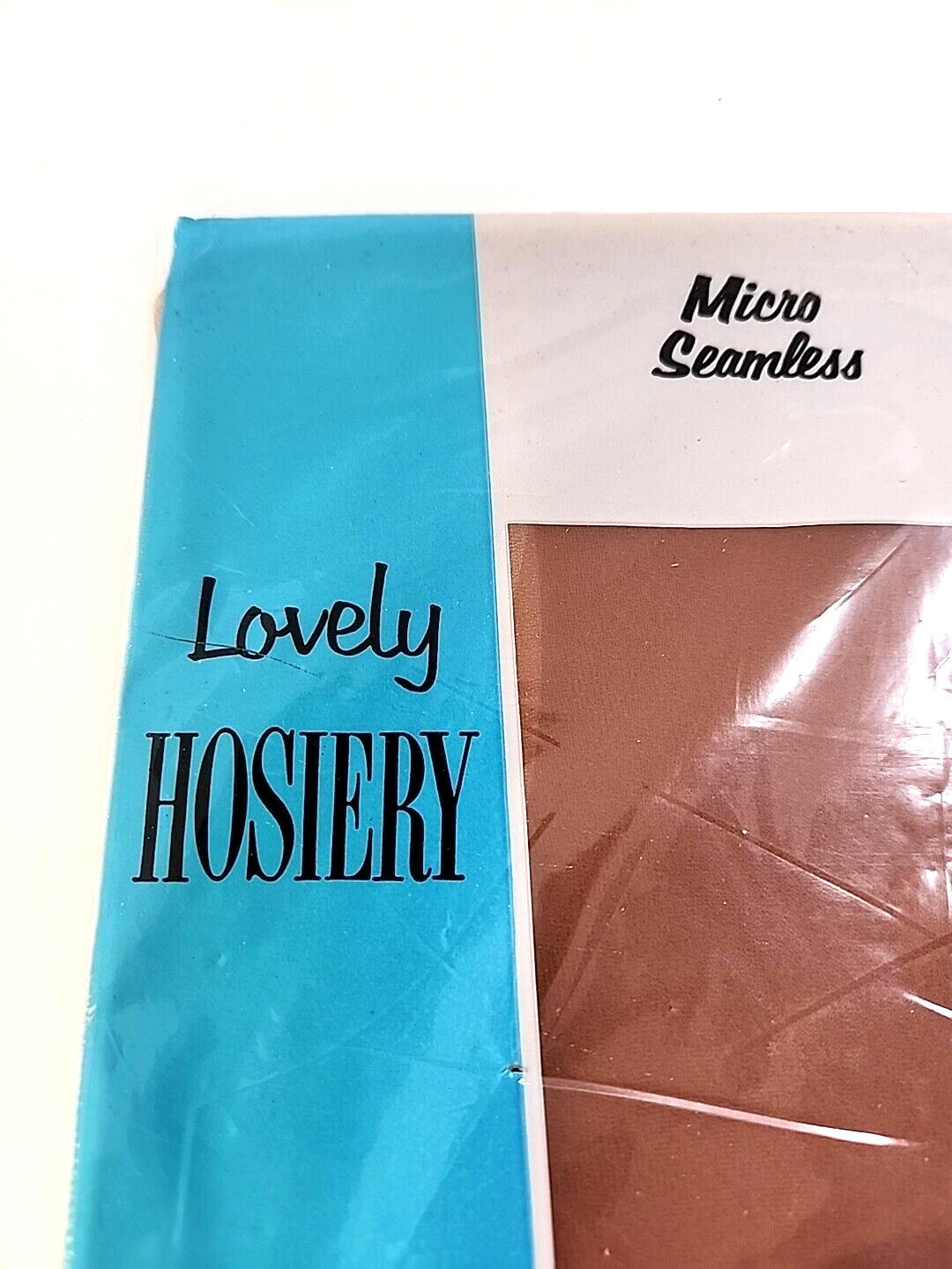 Vintage Lovely Hosiery Micro Seamless Beige Size 9 1/2 IRREGULARS NIP *Mark READ