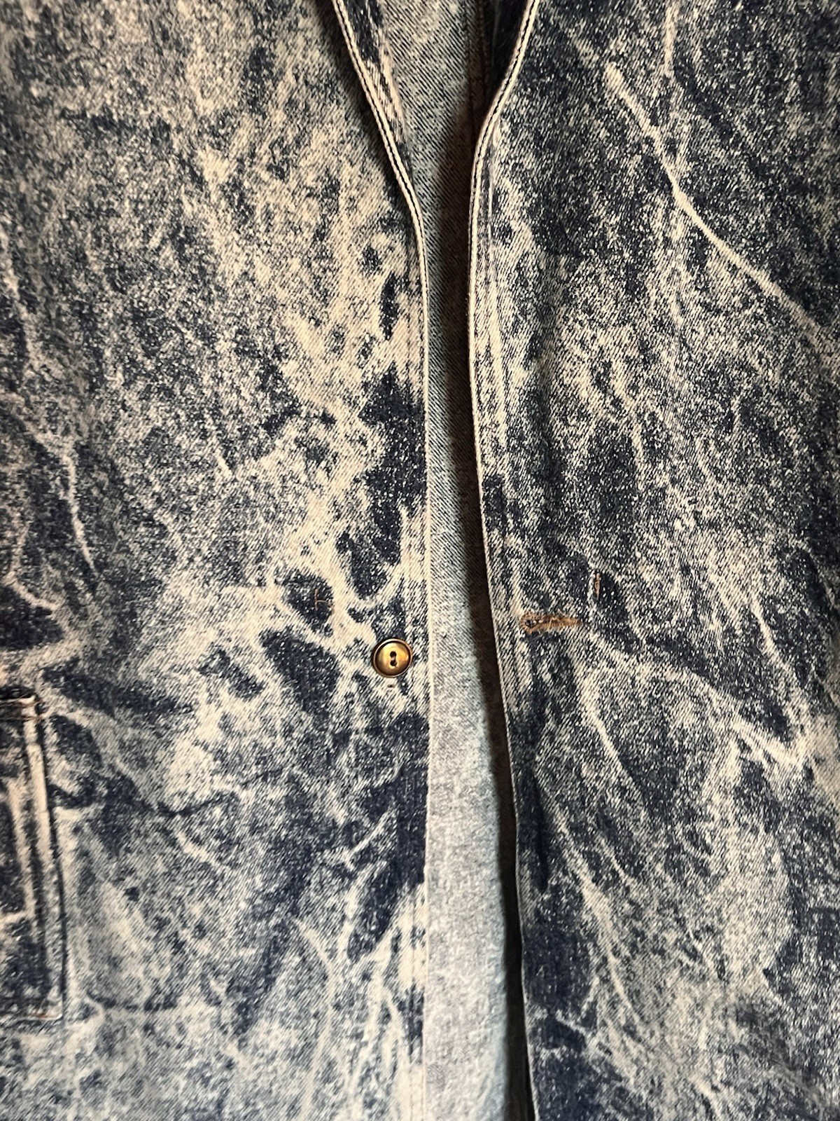 1980s Iced Washed Denim Trench AMAZING Size Large – EUC