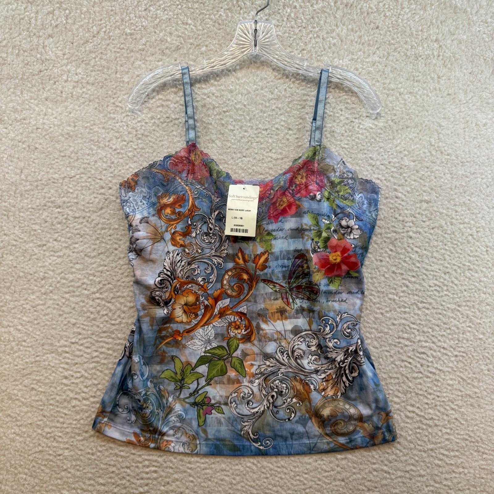 NEW NWT Y2K Vintage Camisole Tank Top Large Cyber Boho Fairy Grunge Whimsigoth
