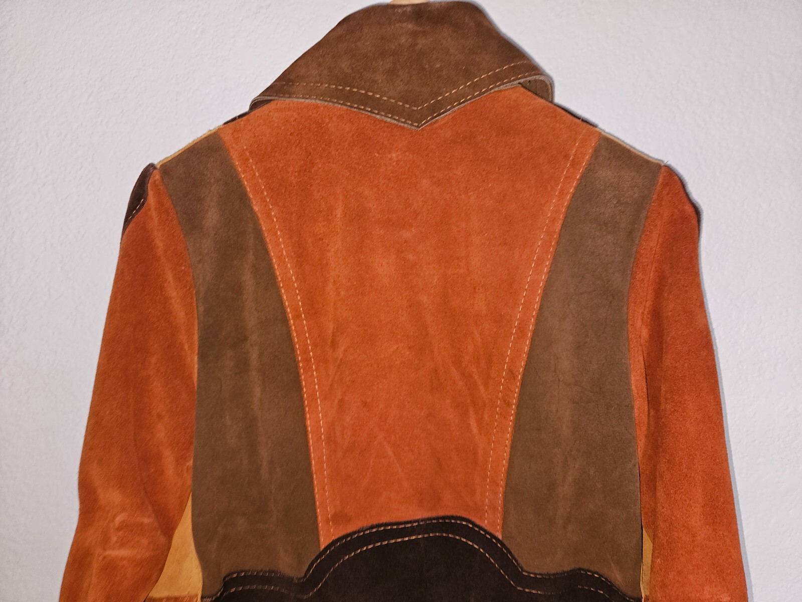 Vintage Gassy Jack Patchwork Suede Jacket Small Brown Orange Coat 70s Vancouver