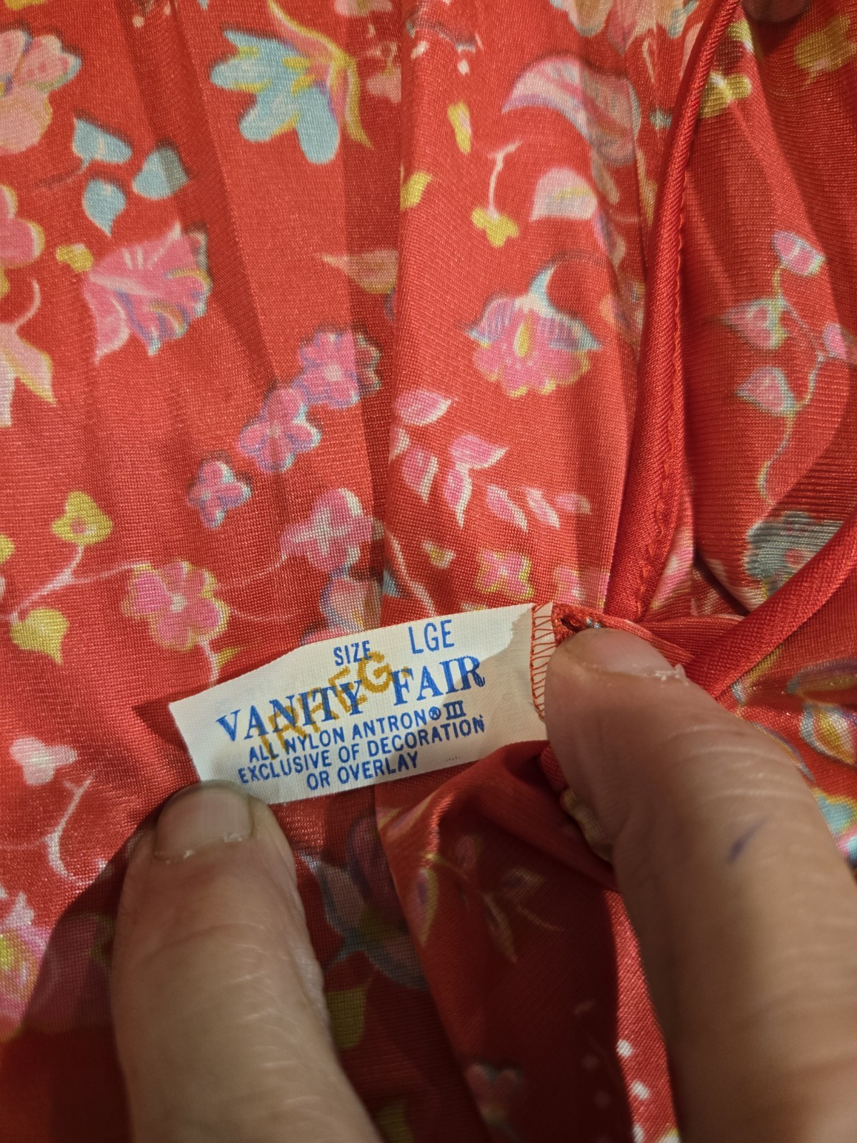 Vintage Vanity Fair Dressing Gown Robe 1980s L Floral Lounge Wear Retro Modest
