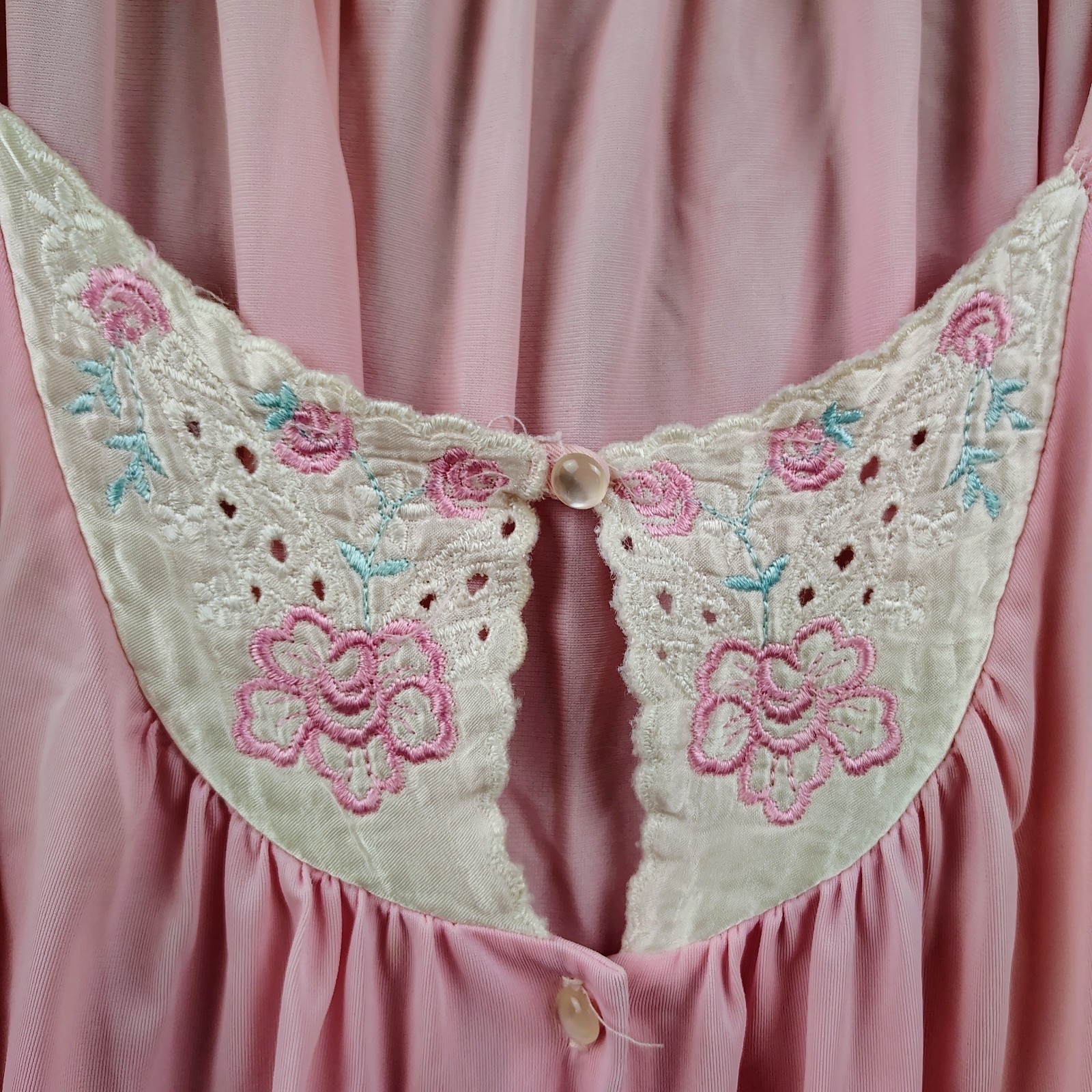 VINTAGE KELLY REED PINK ROBE Size 26W Night Gown Embroidered