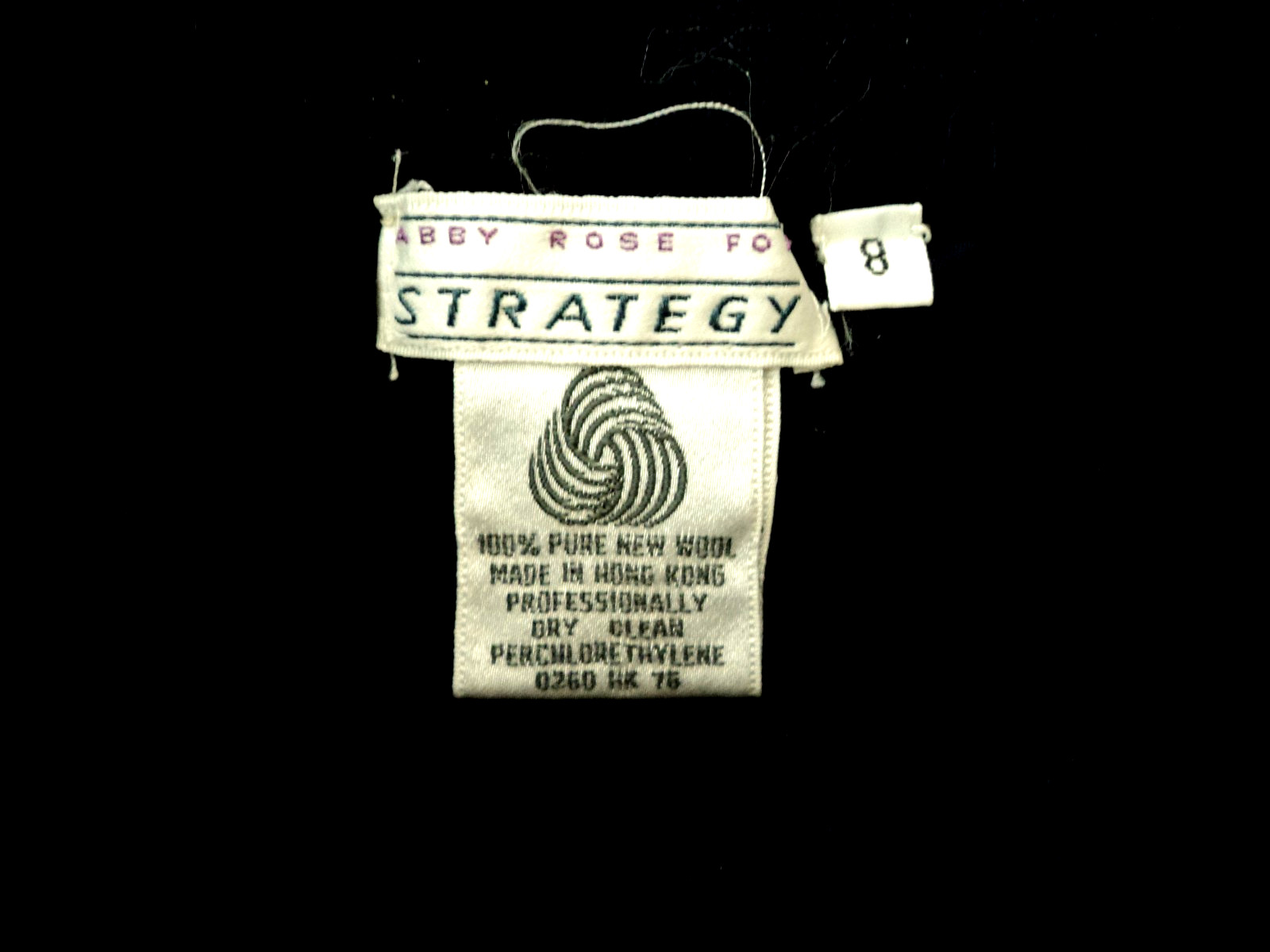 Vintage M Sz 8, Abby Rose for Strategy Black 3/4 circle skirt, lined, wool