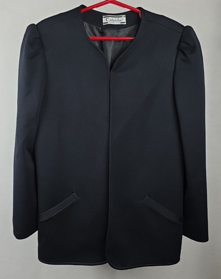 Vintage Catalina California Women’s Blazer Jacket Open Front Lined Black Size 12