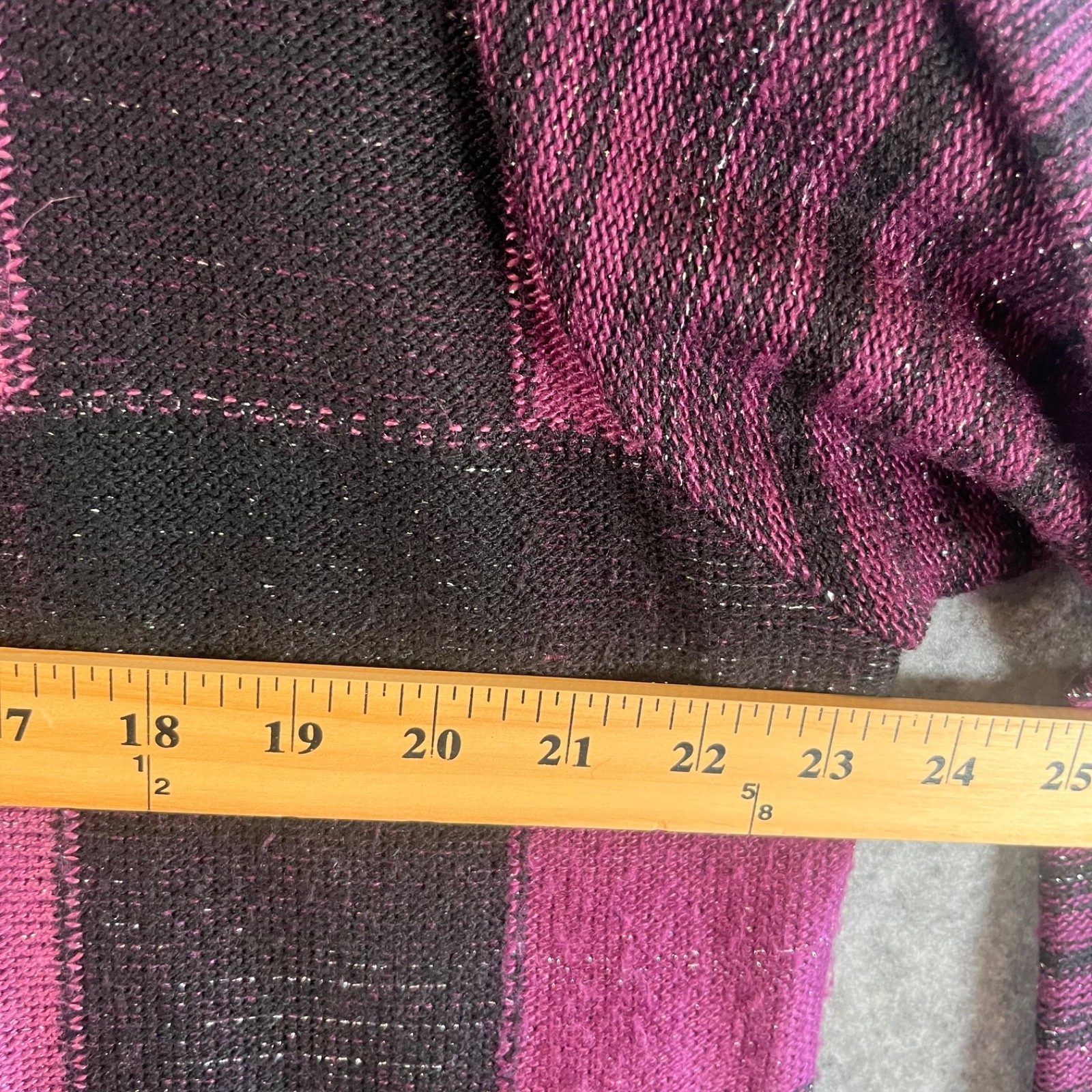 Ruby Rd. Womans Cardigan Jacket Open Frade Sz 1X Black Purple Pink