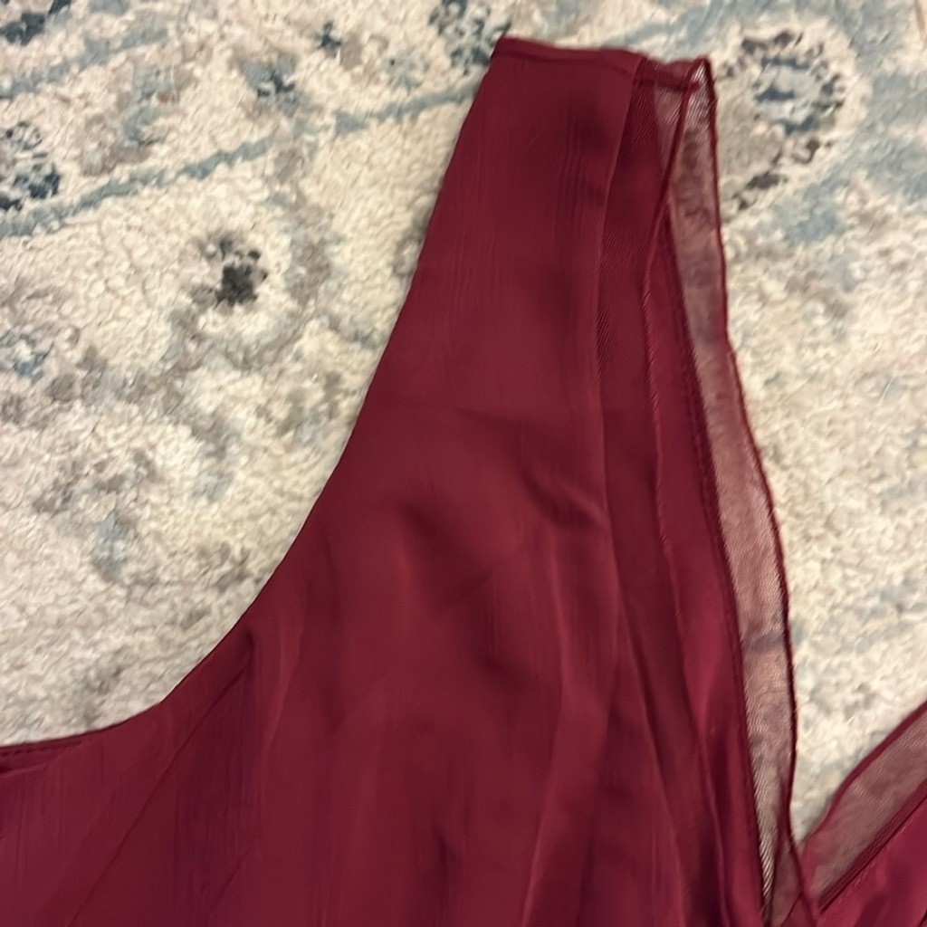 b.i.y.a.y.c.d.a. Stylish Burgundy V-Neck Sleeveless Blouse