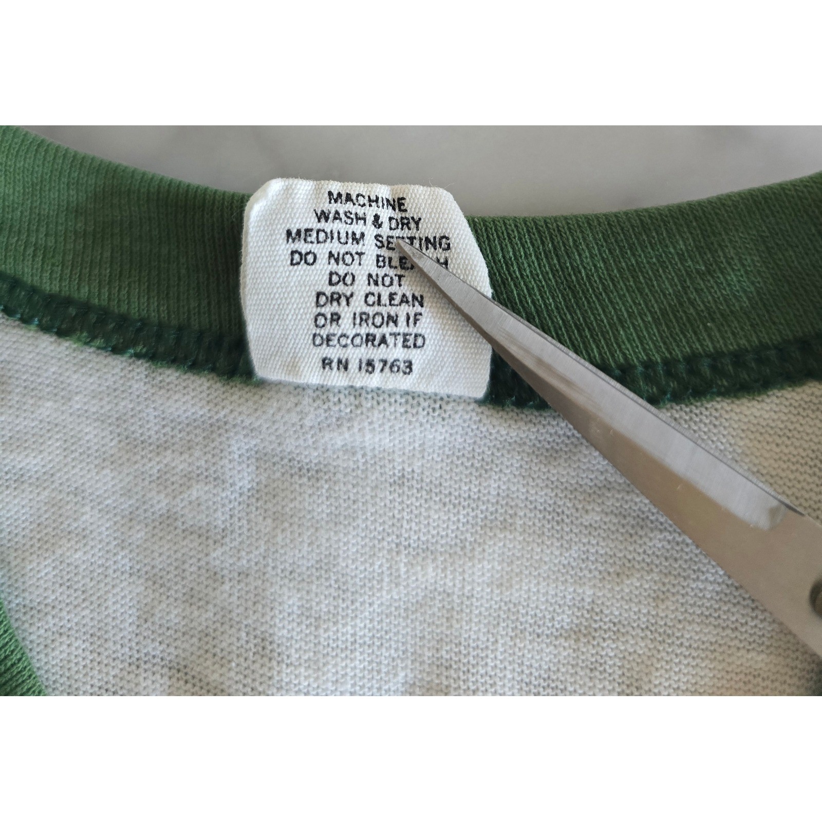 Vintage 70s Hanes John Lennon Yoko Ono War Is Over Ringer T-Shirt Green White S