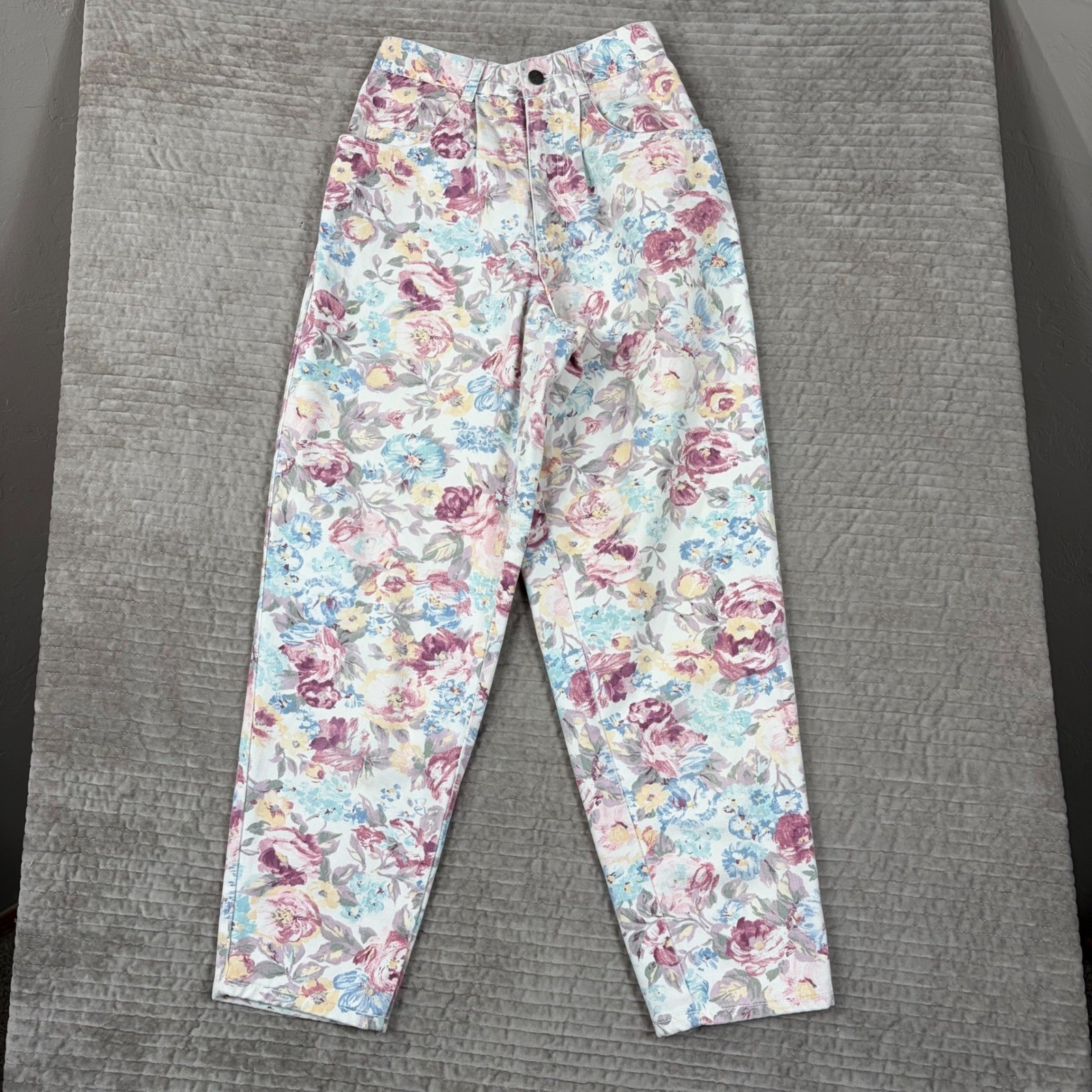 Vintage Breaker Sportswear Floral High Waisted Jeans 100% Cotton Made in USA 7