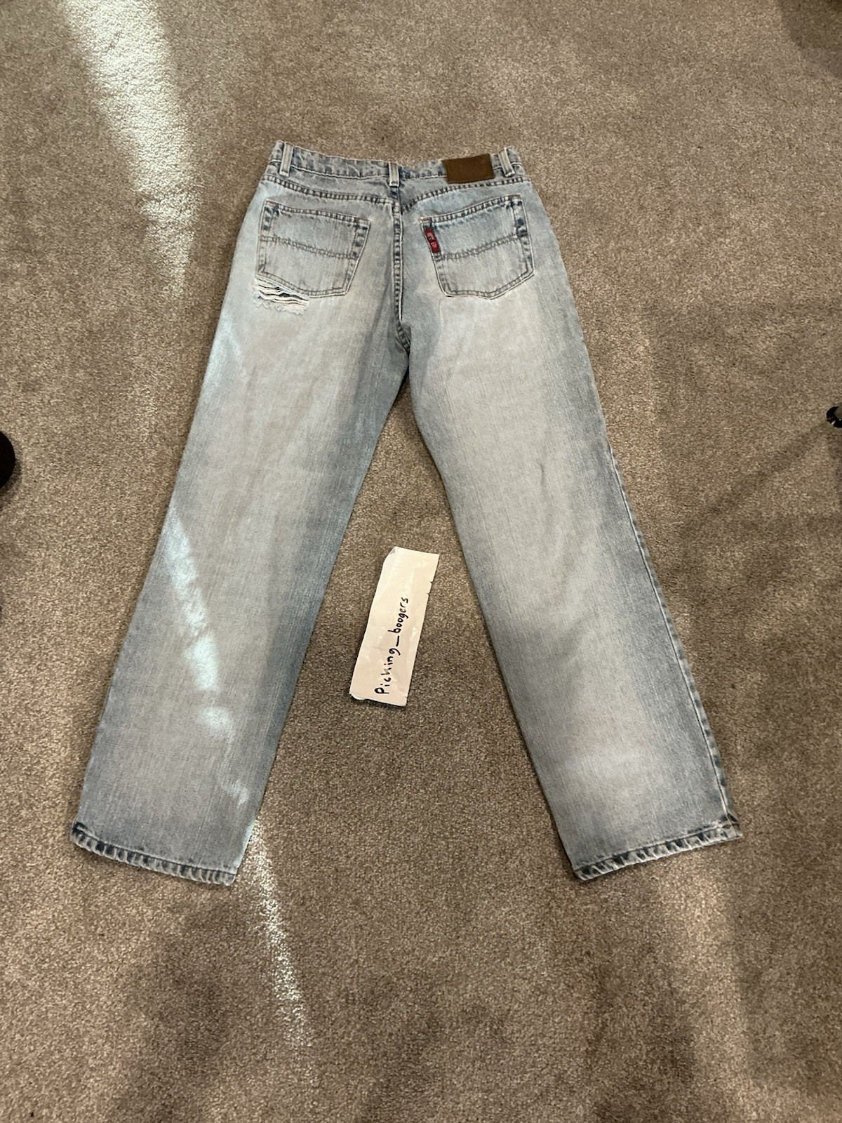 Vintage Polo Jean Co. Distress Saturday Jean 4 X 29 Light Wash Blue Denim