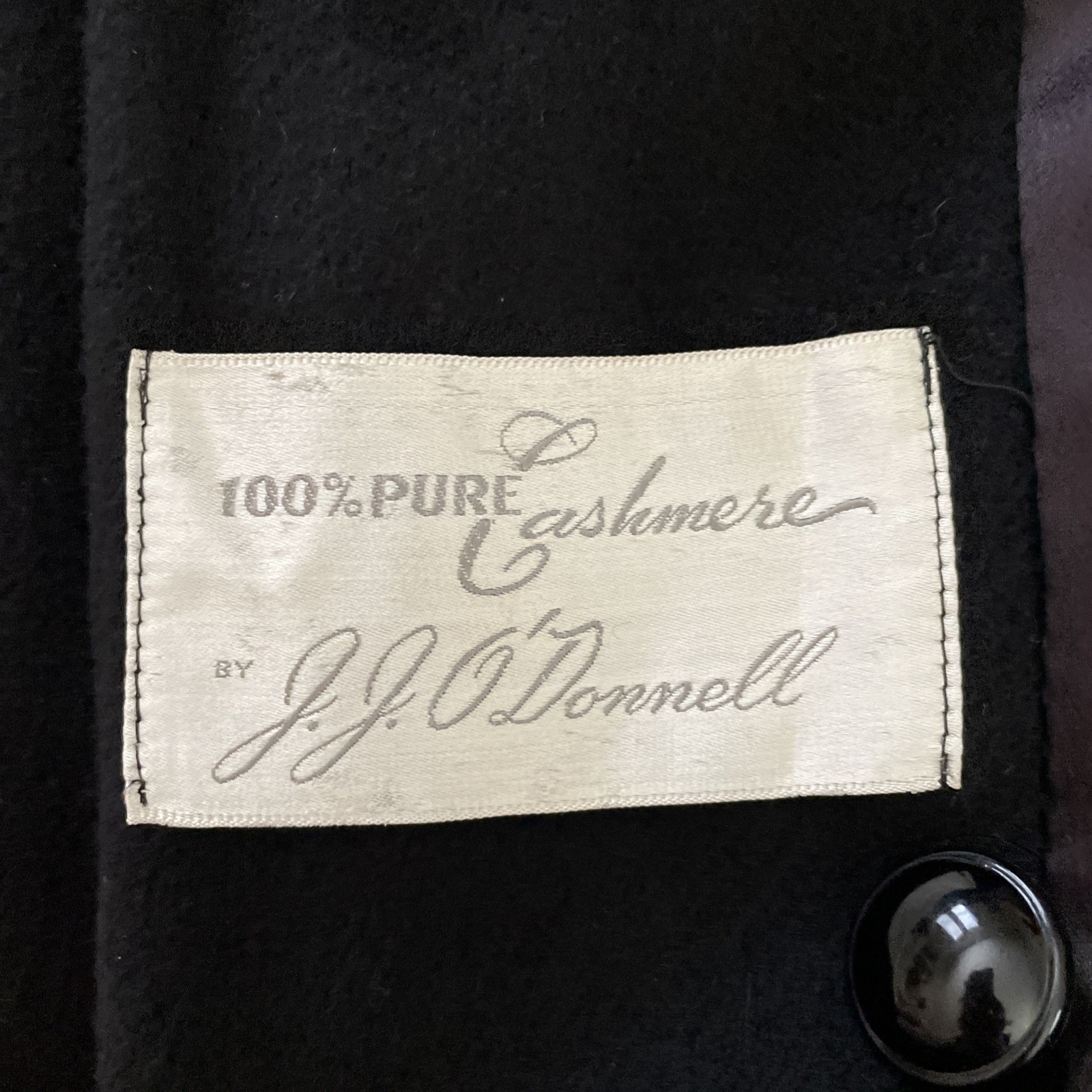Vtg. J.J. O’Donnell 100% Cashmere Opera 1950s Black Coat Silk Line Sz XL Custom