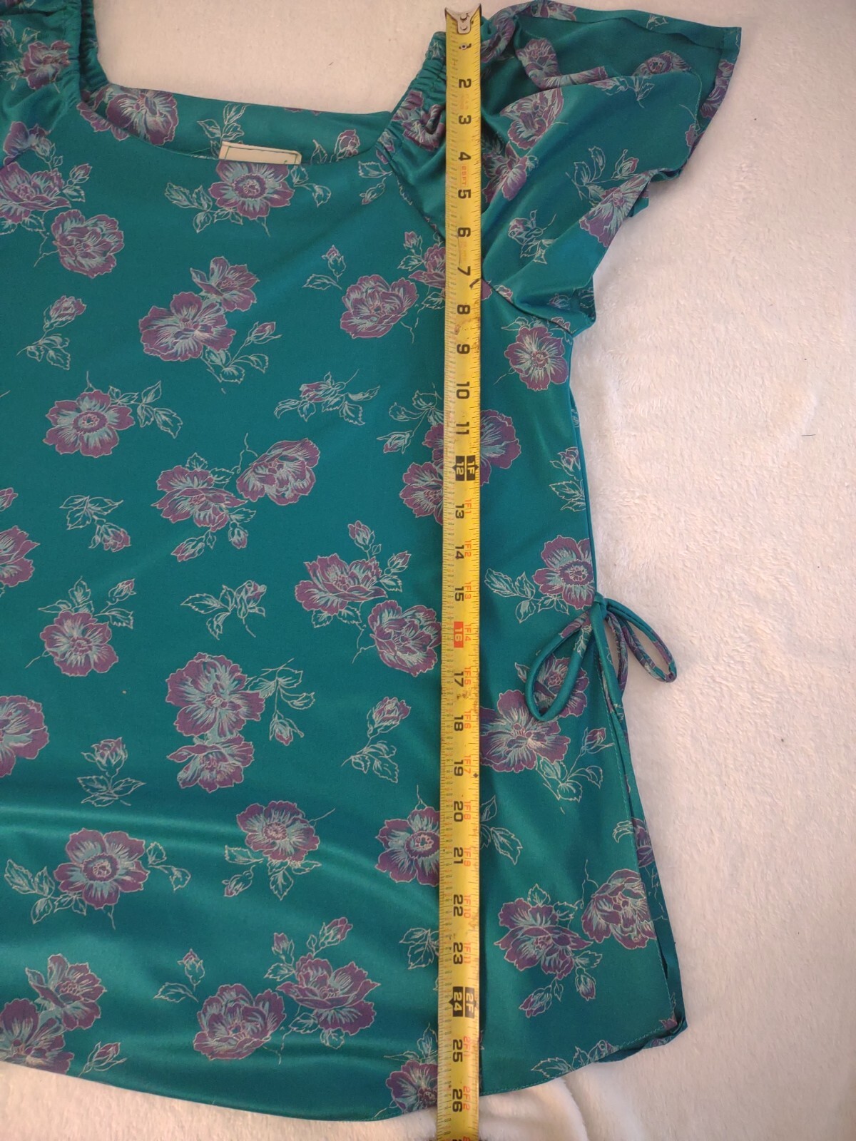 Vintage 70’S Ms. Sugar Teal & Purple Floral Two Piece Outfit Mrs. Roper Look