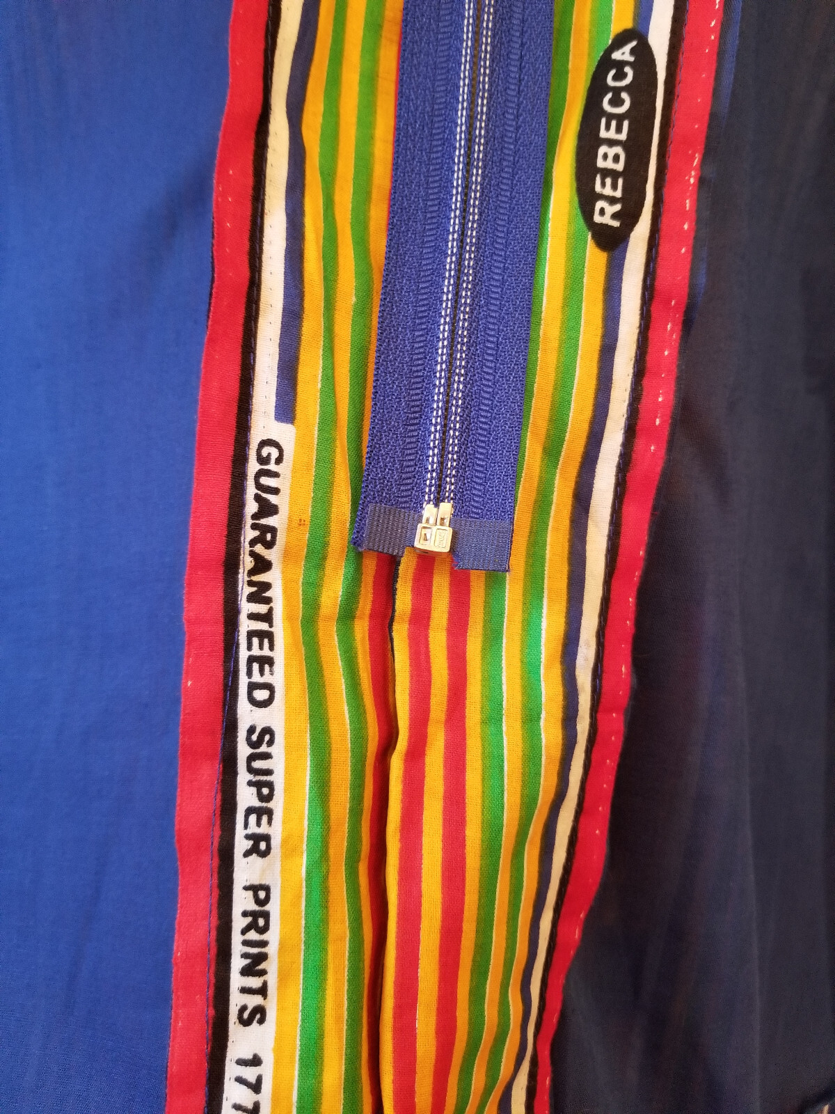 Vintage 1980s Rainbow Stripe Op Art Zip Up Swing Full Sweep Skirt M/34