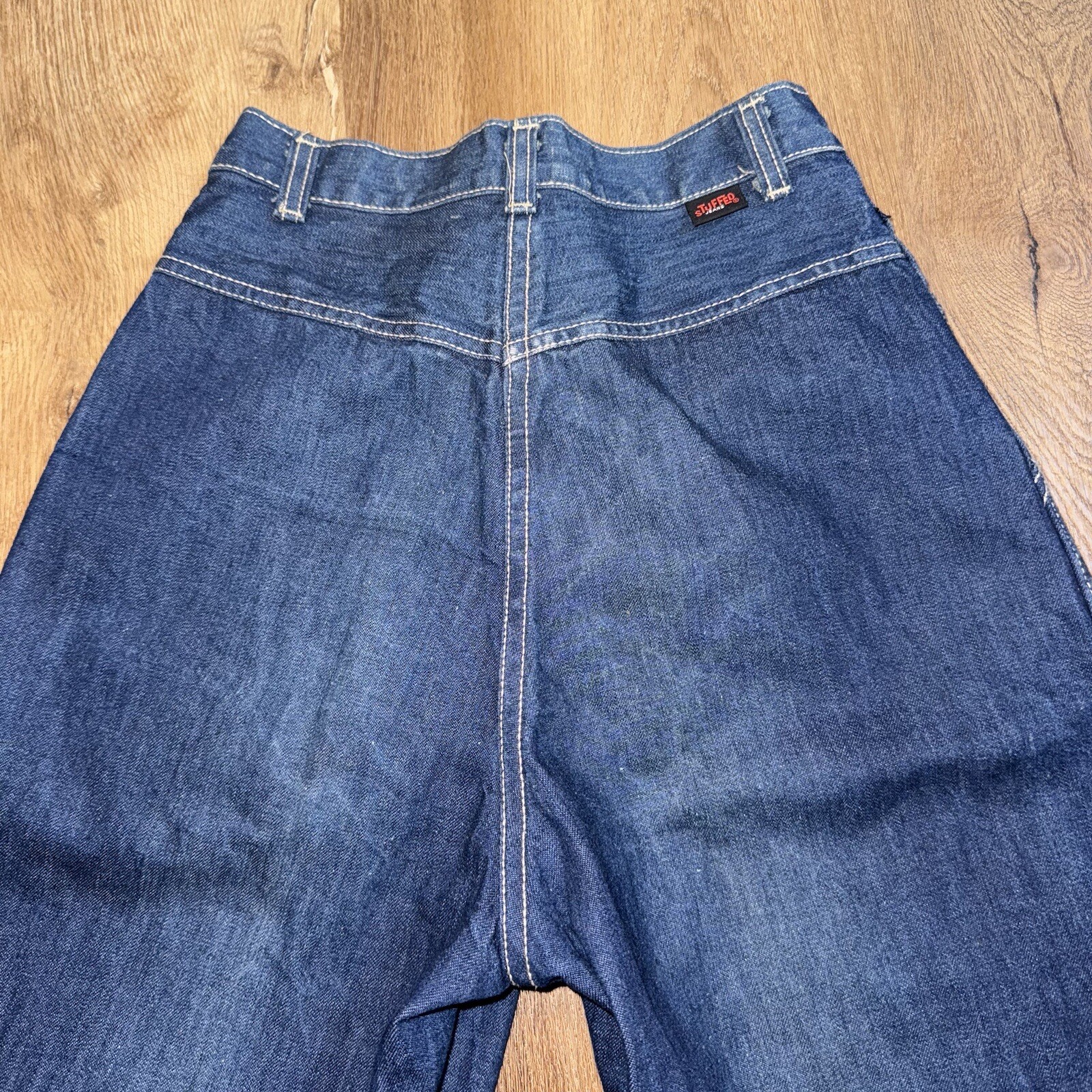 Stuffed Jeans Vintage 70s Denim Blue Jean Mod Hippie USA Womens sz 7 Waist 26 31