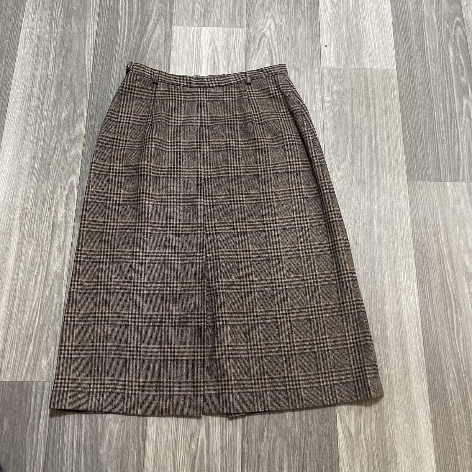 Vintage Century of Boston Wool Blend Plaid A-Line Lined Skirt Brown Size 16