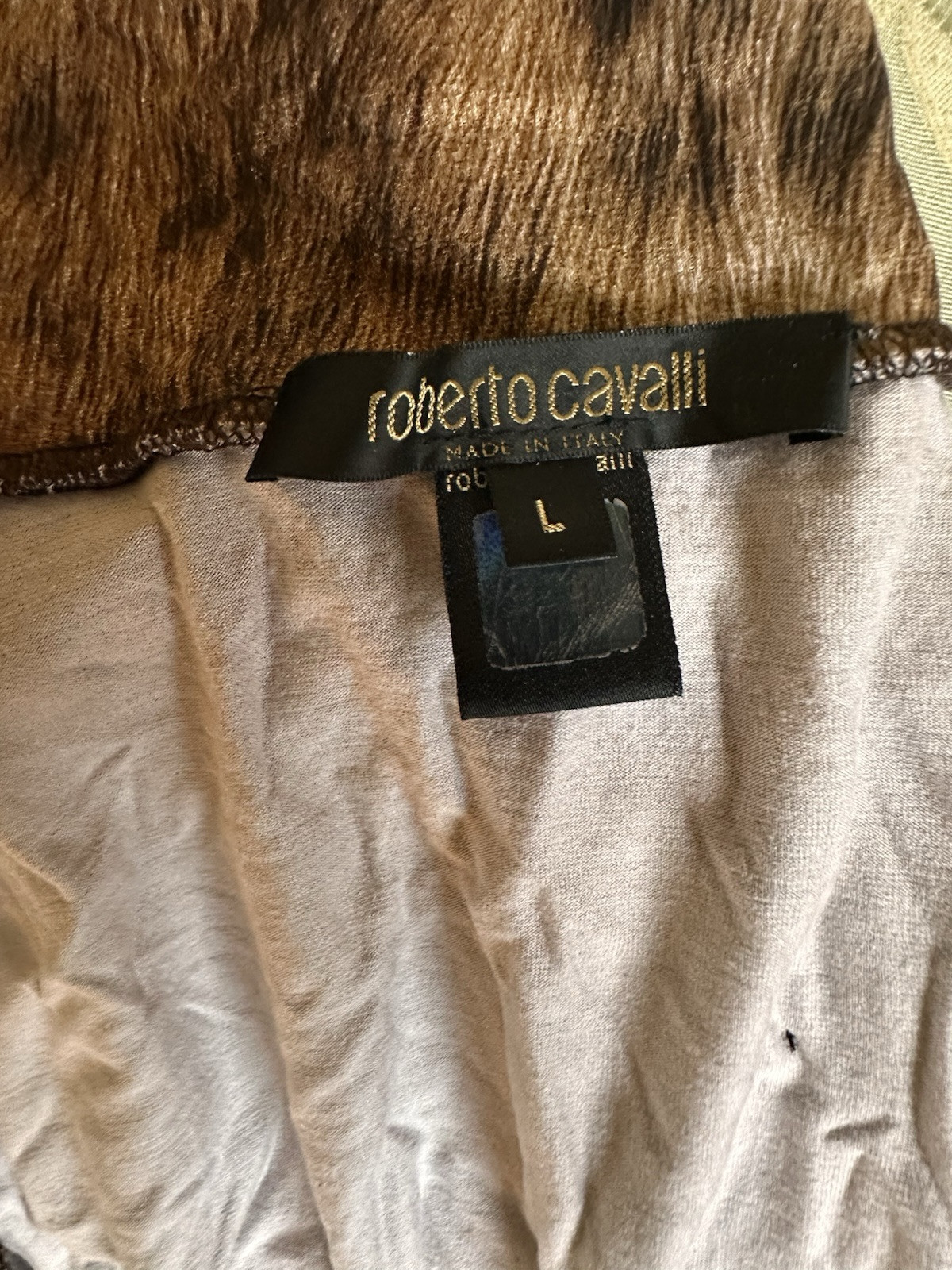 Vintage 2000’s-ROBERTO CAVALLI Occasion Dress Size L Stretchy!! Body fitting!!