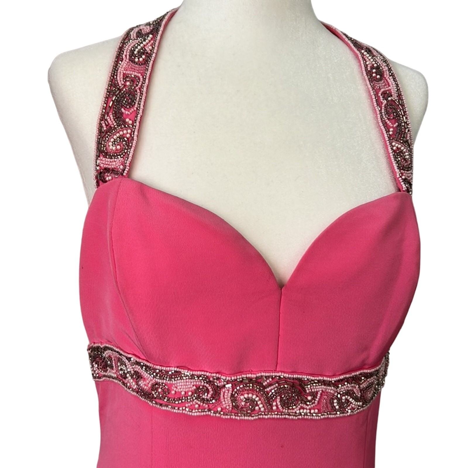 Vintage 90 Dress formal pink Oleg Cassini Black Tie Nieman Marcus