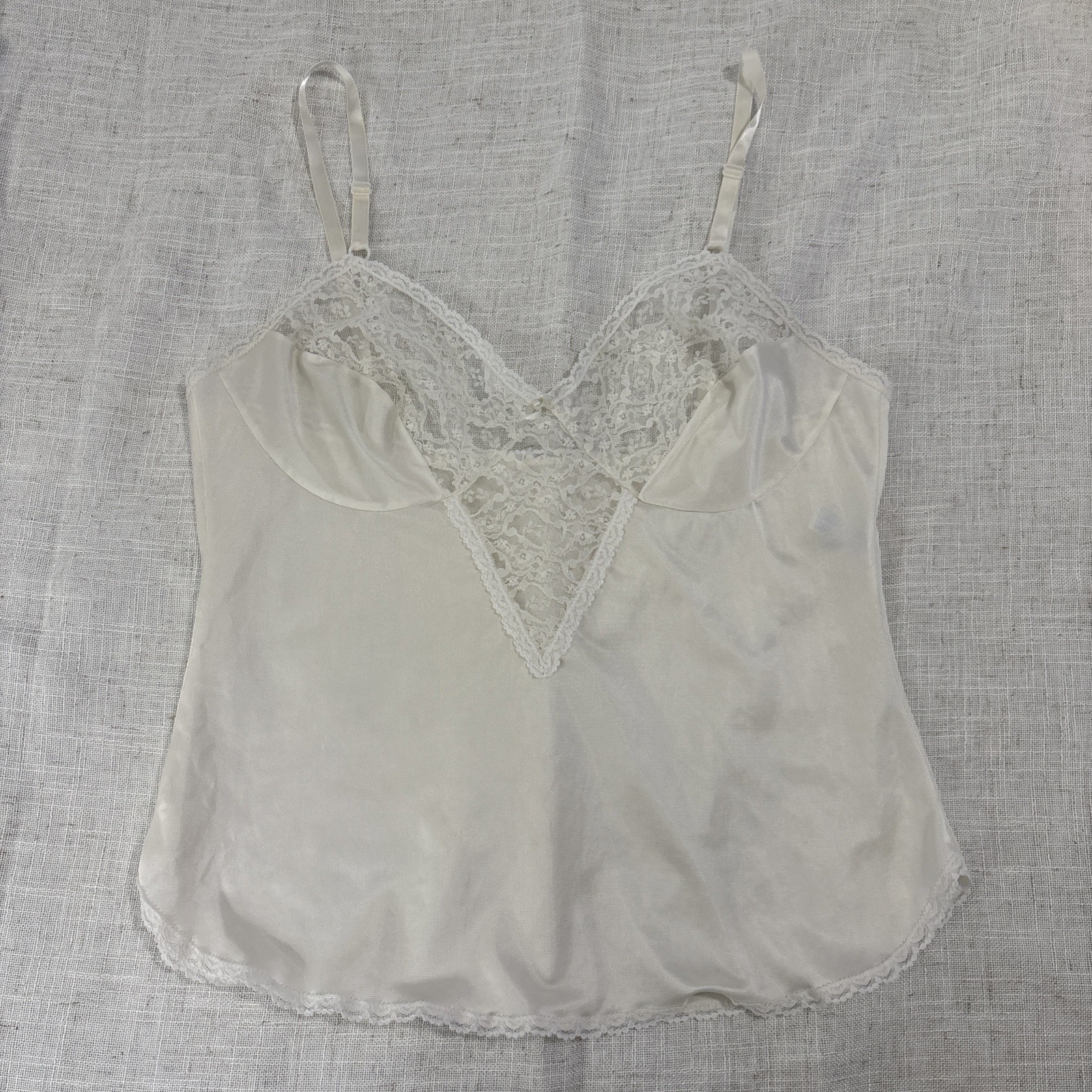 Vintage Nylon Lace Camisole Sz 36 Whimsy Dainty