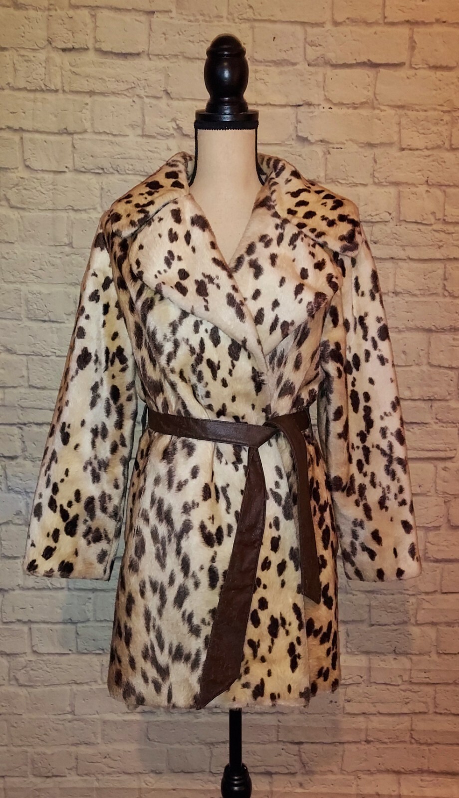 Vintage 60s La France 'Safari’ Russel Taylor Cheetah Leopard Faux Fur Coat S/M