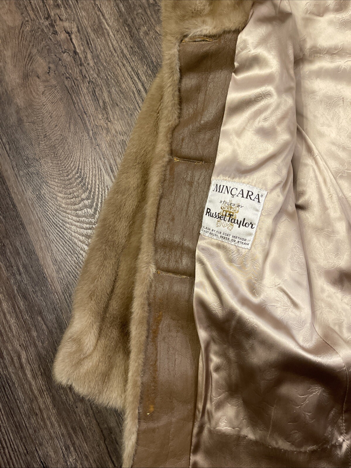Mincara Russel Taylor ILGWU Label Faux Fur Coat Womens Sz L Great Cond Vtg