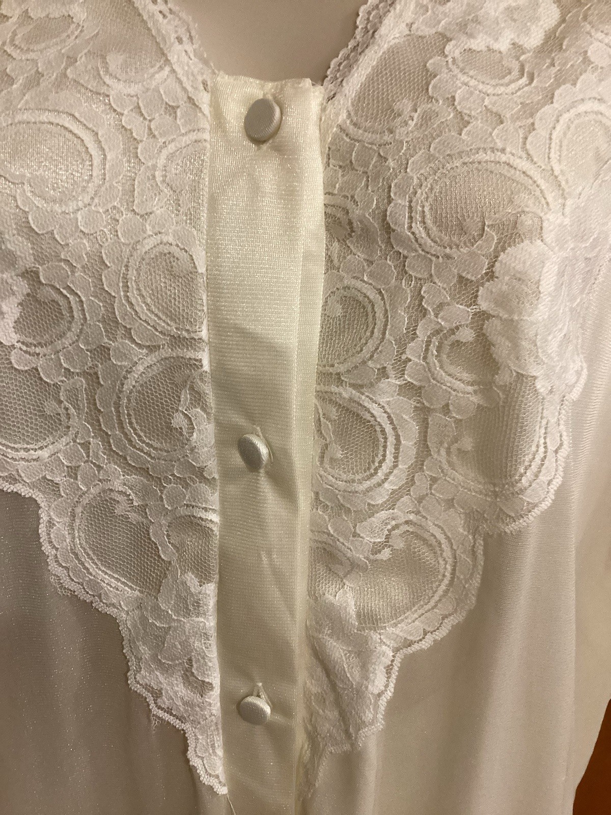 Vtg Soft Moments 2-Piece Pajama Set Pale Yellow Lace Sz M 1970s NOS NWT USA